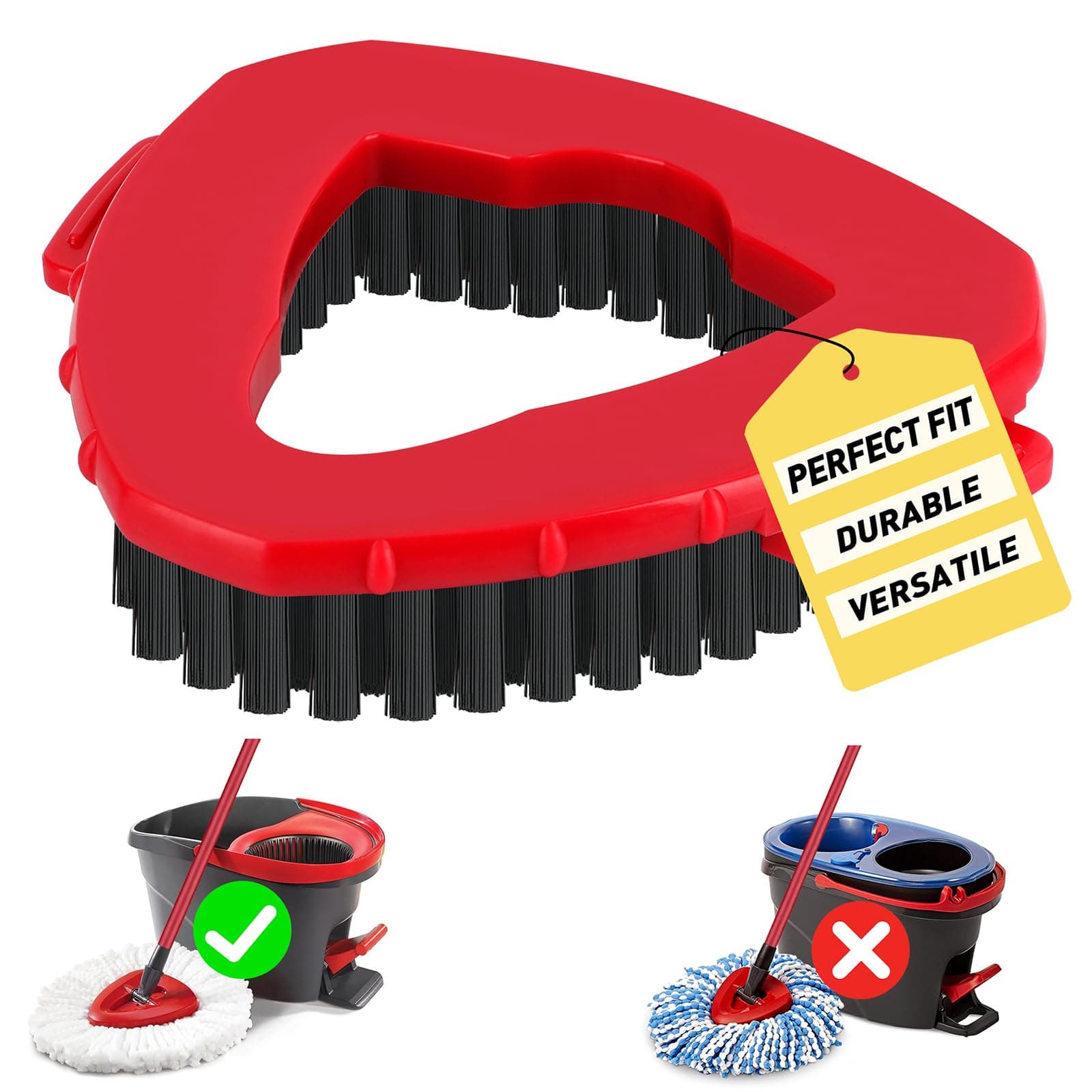 1 Pack Scrub Brush Replacement Head for O Cedar EasyWrin Spin Mop 1 Tank System, Spin Mop Replace Head Base, Shower Floor Scrubber, Hard Bristle Cleaning Brush for Bathroom Kitchen Wall Tile