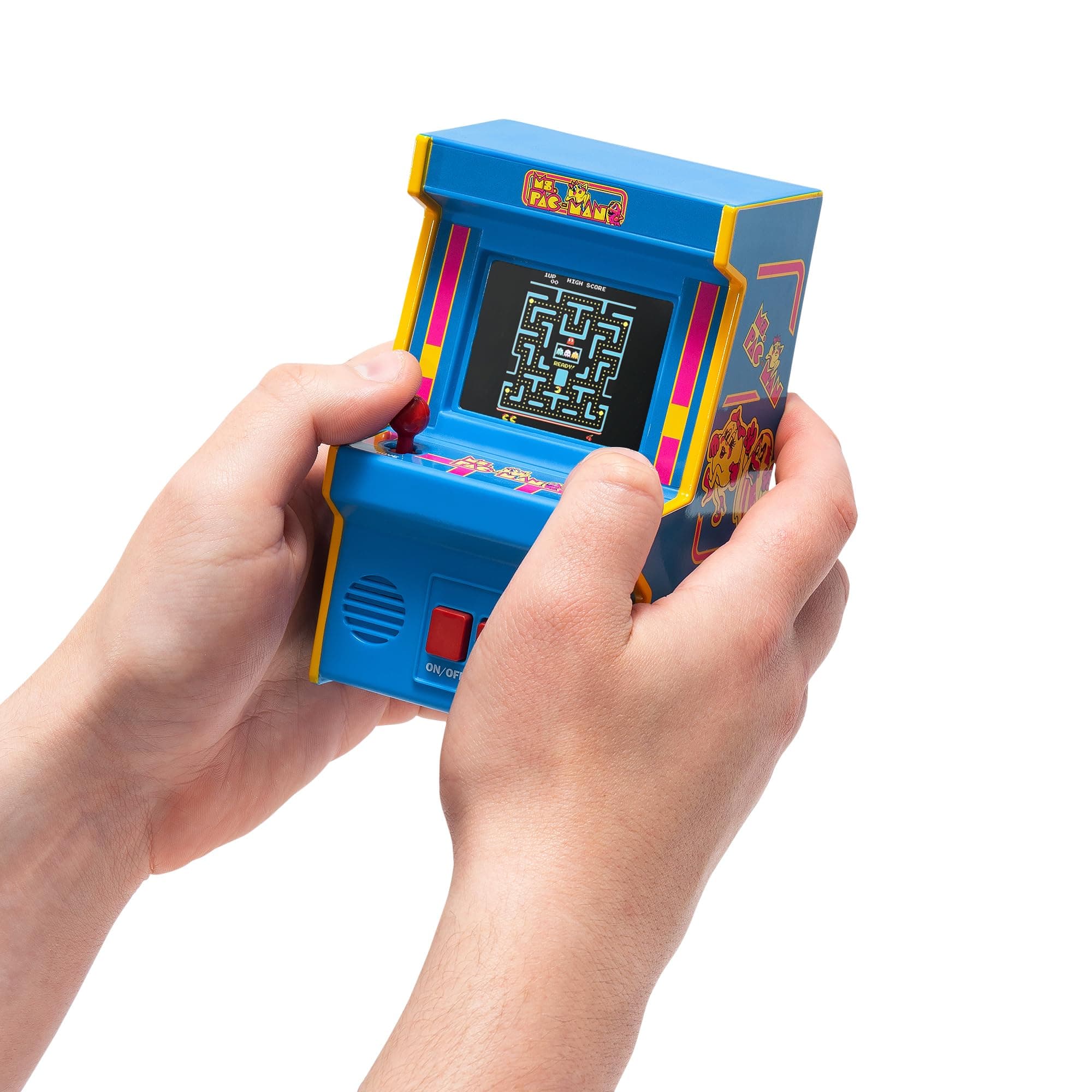Basic Fun Arcade Classics Ms. Pac-Man – Mini Retro Arcade Game with Full Colour Screen, Joystick Control & Authentic Sounds – Batteries Included