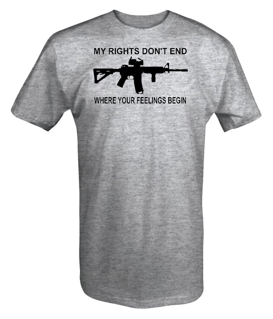 My Rights Don't End Feeling Begin NRA Gun AR15 2nd Amendment T Shirt -Medium