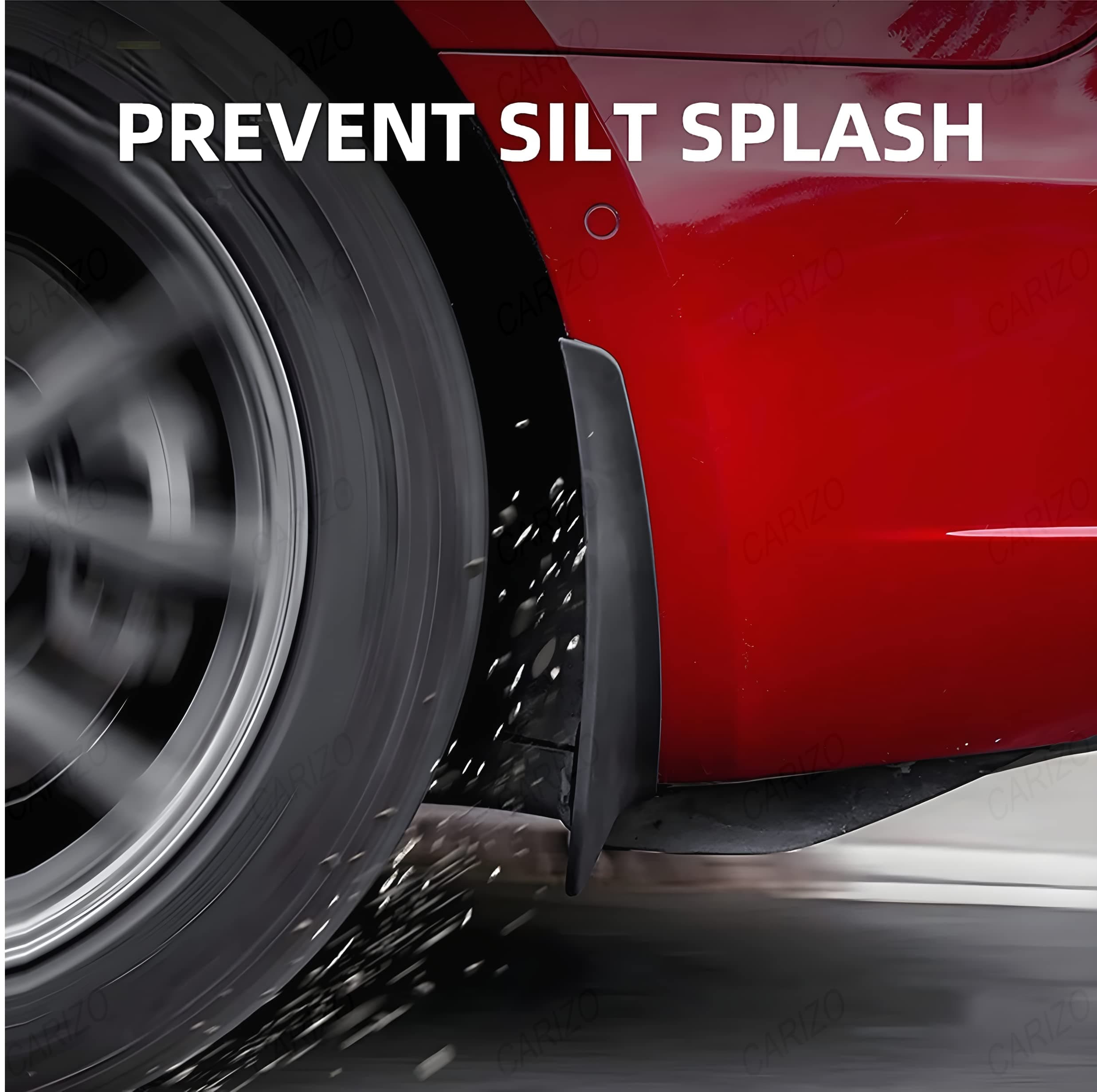 CARIZO® Car Heavy Duty Cup Type Splash Mud Guards | OE Type Front and Rear Mud Flaps | Pack of 4 | Compatible with Kia Sonet (2020-2023)