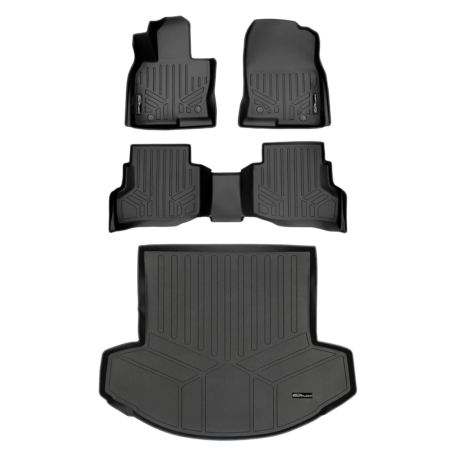 - SMARTLINER Custom Fit Floor Mats 2 Rows & Cargo Liner Behind 2nd Row Set for 2016-2023 Mazda CX9