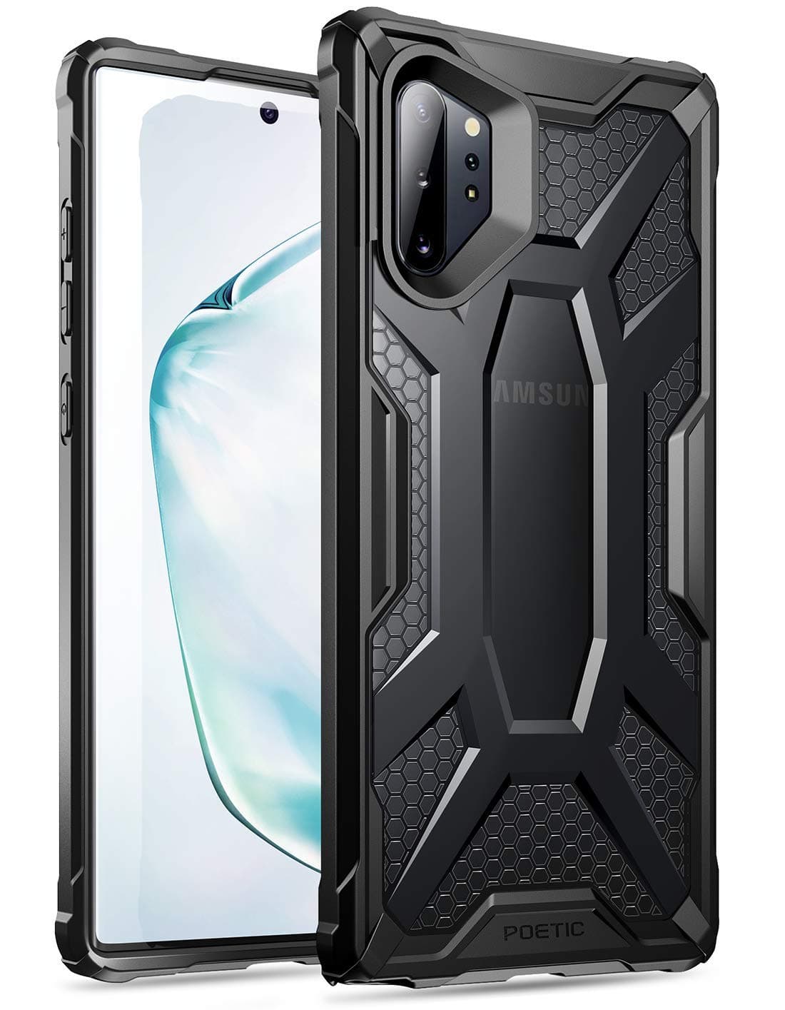 Poetic Galaxy Note 10 Plus Case, Premium Hybrid Protective Clear Bumper Cover, Rugged Lightweight, Military Grade Drop Tested, Affinity Series, for Samsung Galaxy Note 10 Plus, Smoke Grey