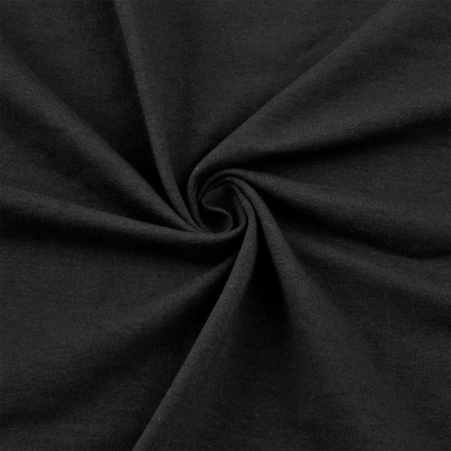 Stylish FABRIC Solid Color Cotton Lycra Combed 7oz Spandex Stretch Jersey Knit Fabric, Black 1 Yard