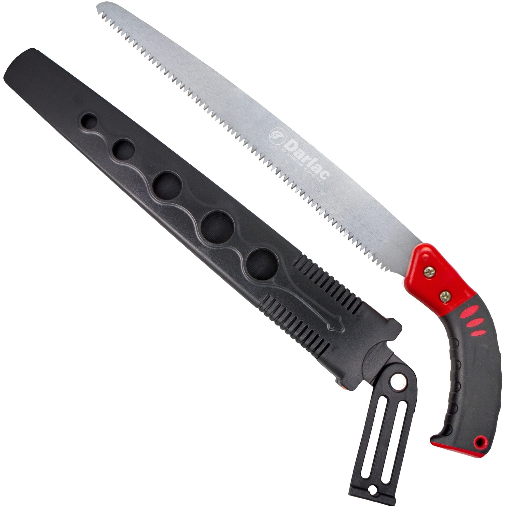 Sabre Tooth Tri–Edged Pruning Saw - Lightweight - Ideal for Pruning Fruit Trees - Easy Pull-Back Action - Non-Slip Grip - Razor Sharp Precision - Safety Cover Included - 100mm Cut Capacity