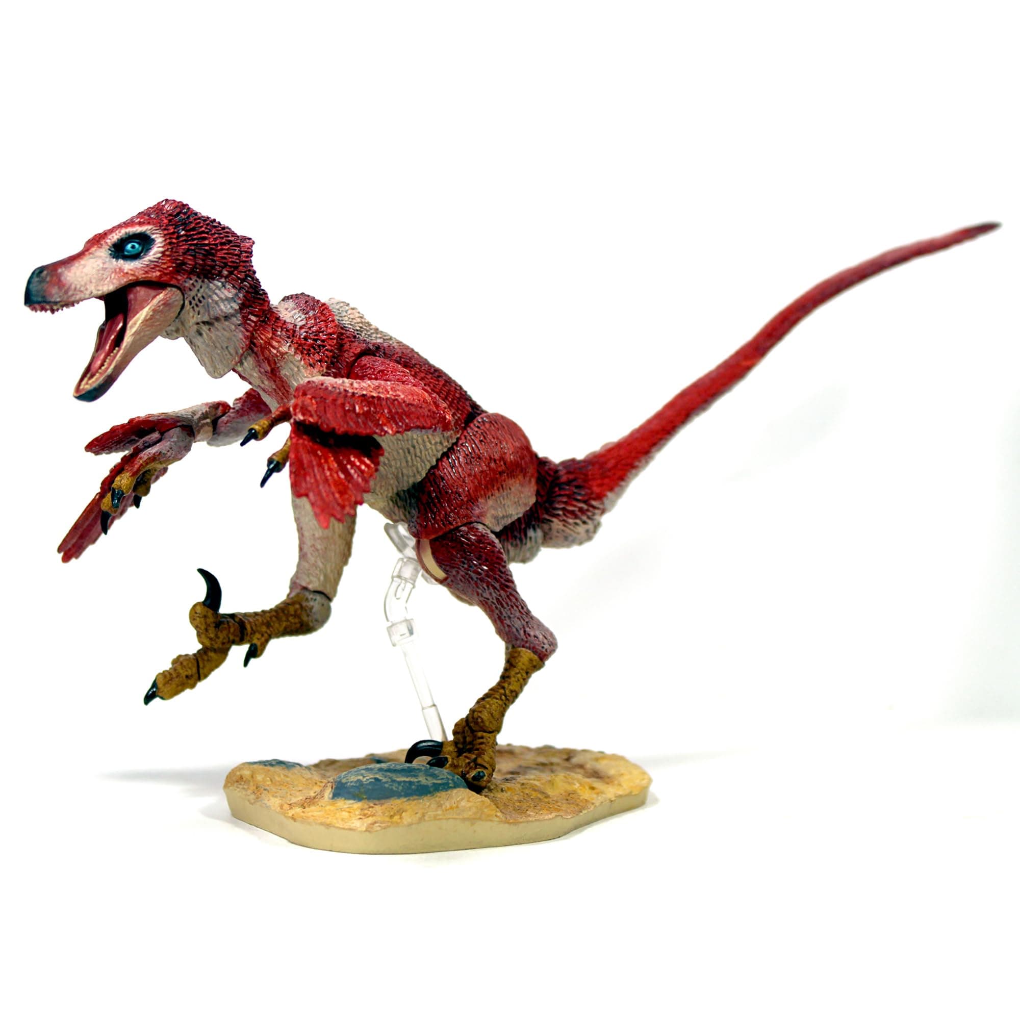 Velociraptor Osmolskae Version 2 Red - 1/6 Scale Dinosaur Action Figure -12" Articulated Collectible Miniature, Hand-Painted