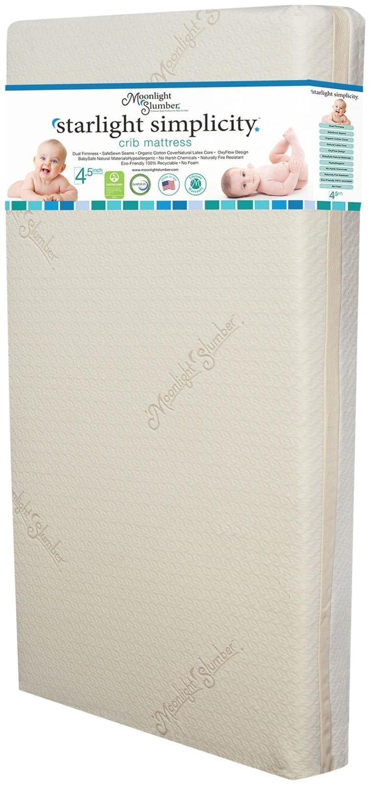 Moonlight Slumber Crib Mattress, Ecru/White