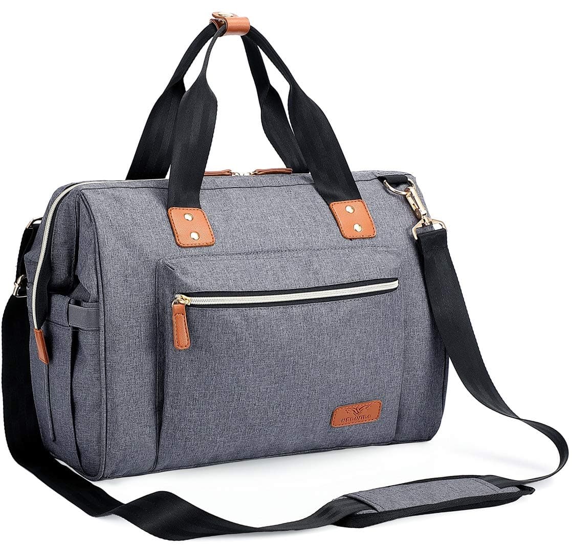 Changing Bag, Welavila Large Baby Nappy Diaper Bags Multi-Function Hospital Maternity Bag with Changing Mat and Insulated Pocket for Mom & Dad, Dark Grey