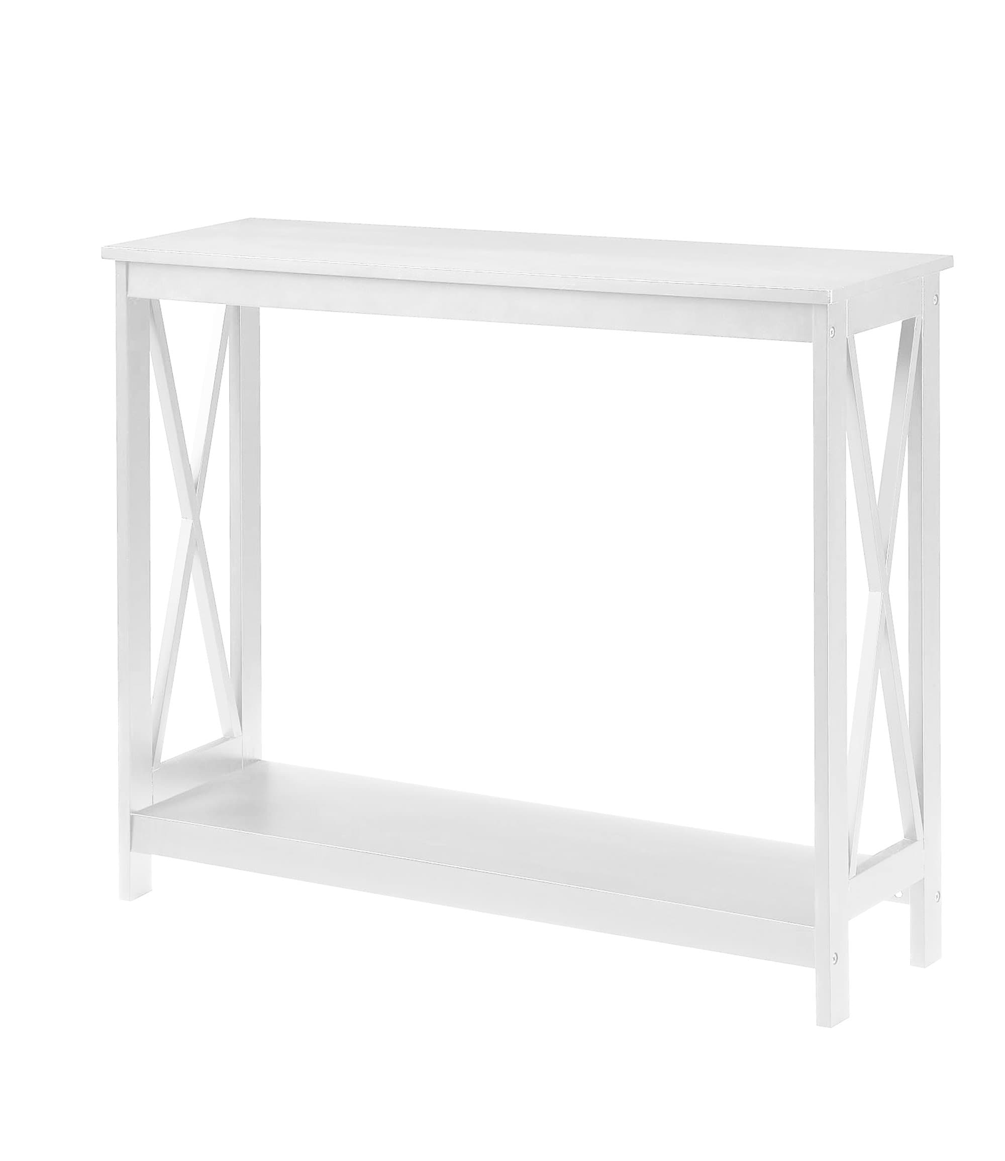 Convenience Concepts Oxford Console Table 39.5" - Sofa Table with Storage Shelf, Transitional Entryway Hall Table for Living Room and Bedroom, Display Foyer Table, White