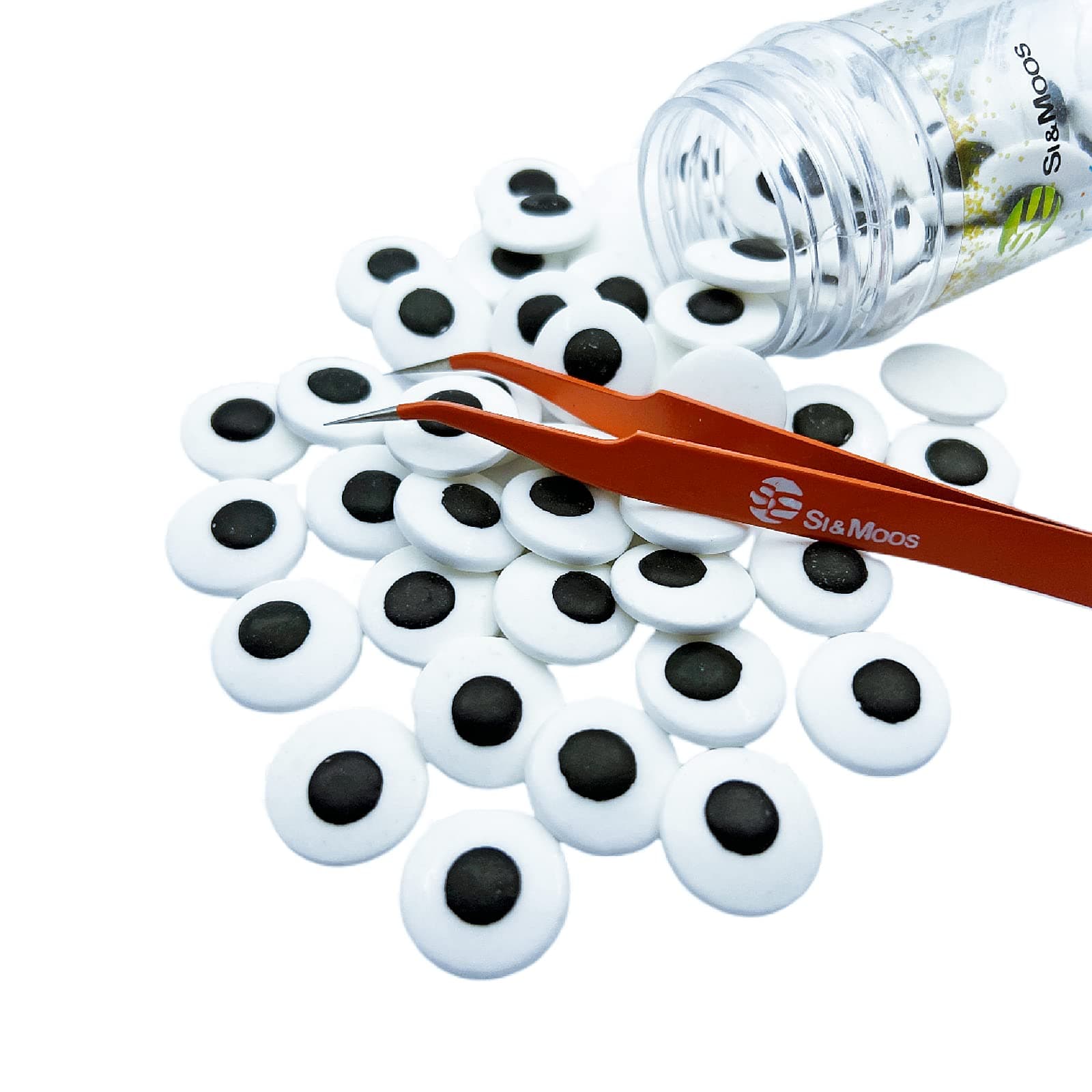 SE Si&Moos Big Candy Eyes for Decorating Large Edible Eyes Jumbo Edible Eyeballs Googly Candy Eyes for Cakes, Cupcakes, Cookies, Party Birthday Halloween Christmas Supplies 3 OZ with Tweezers