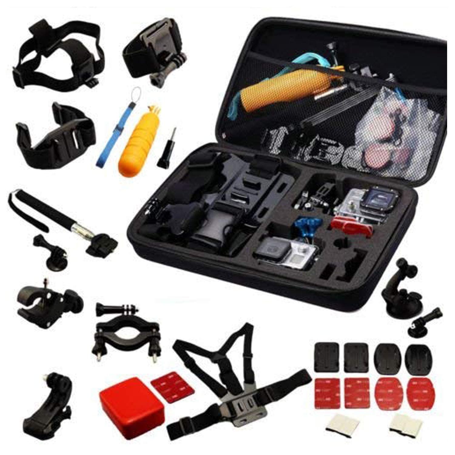 Navitech 30 in 1 Action Camera Accessory Combo Kit with EVA Case Compatible With The AEE Mokacam