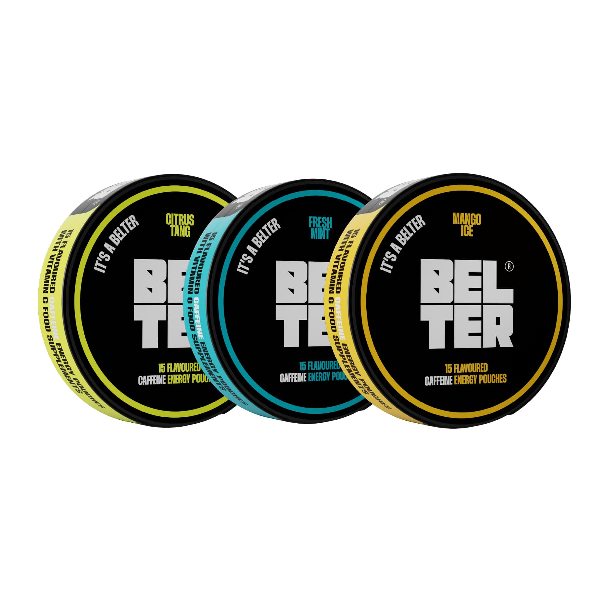 Mixed Bundle - Caffeine Pouches - Citrus, Mango,Mint Flavour - 45 Count - Fast-Acting - Zero-Calorie Energy Boost - 80mg Caffeine Per Pouch