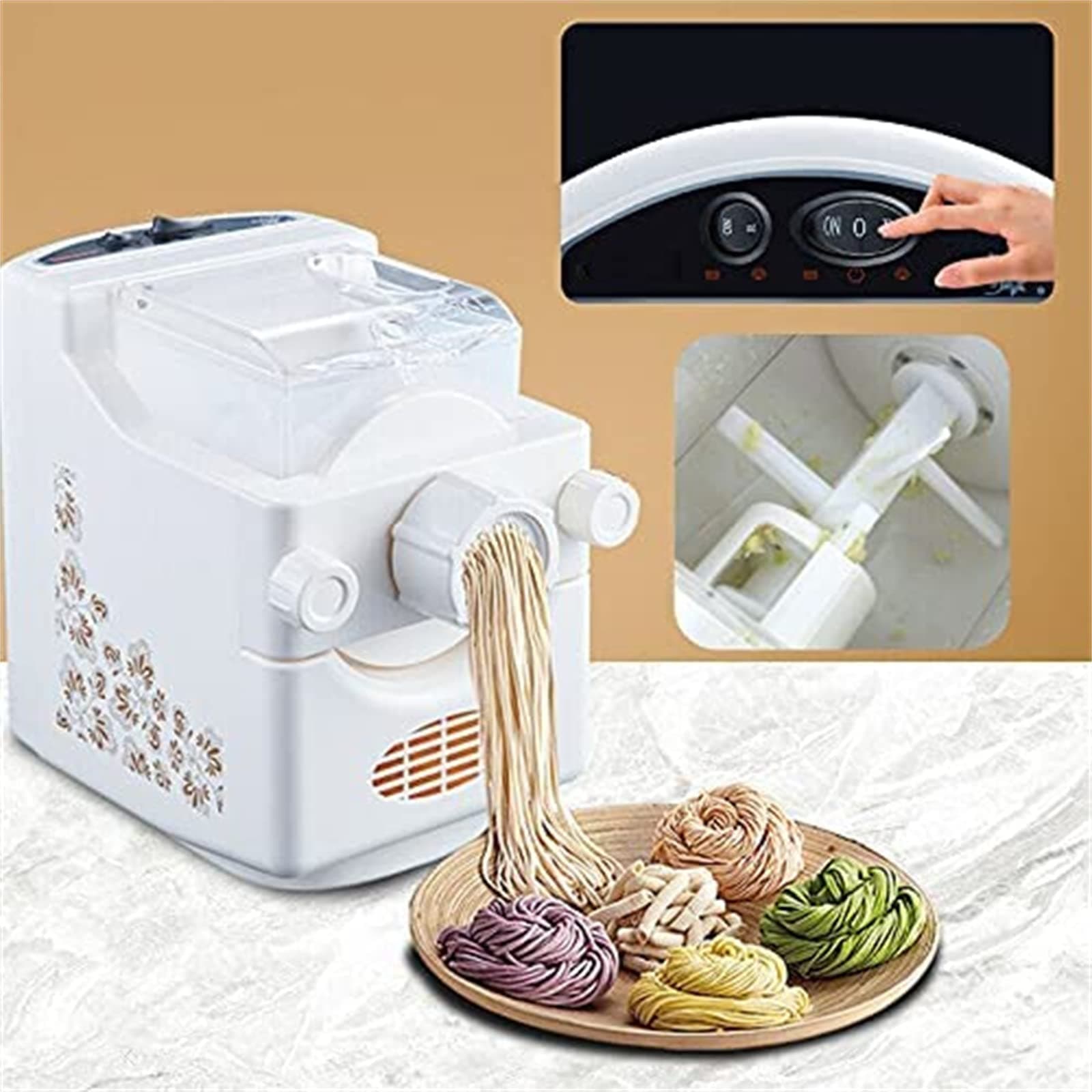 Automatic Pasta Maker, Electric Spaghetti Machine with 9 Noodle molds, Multi-Function Household Noodle Maker, 180W Electric Pasta Machine, Used for Making Noodles, Macaroni and Dumplings.