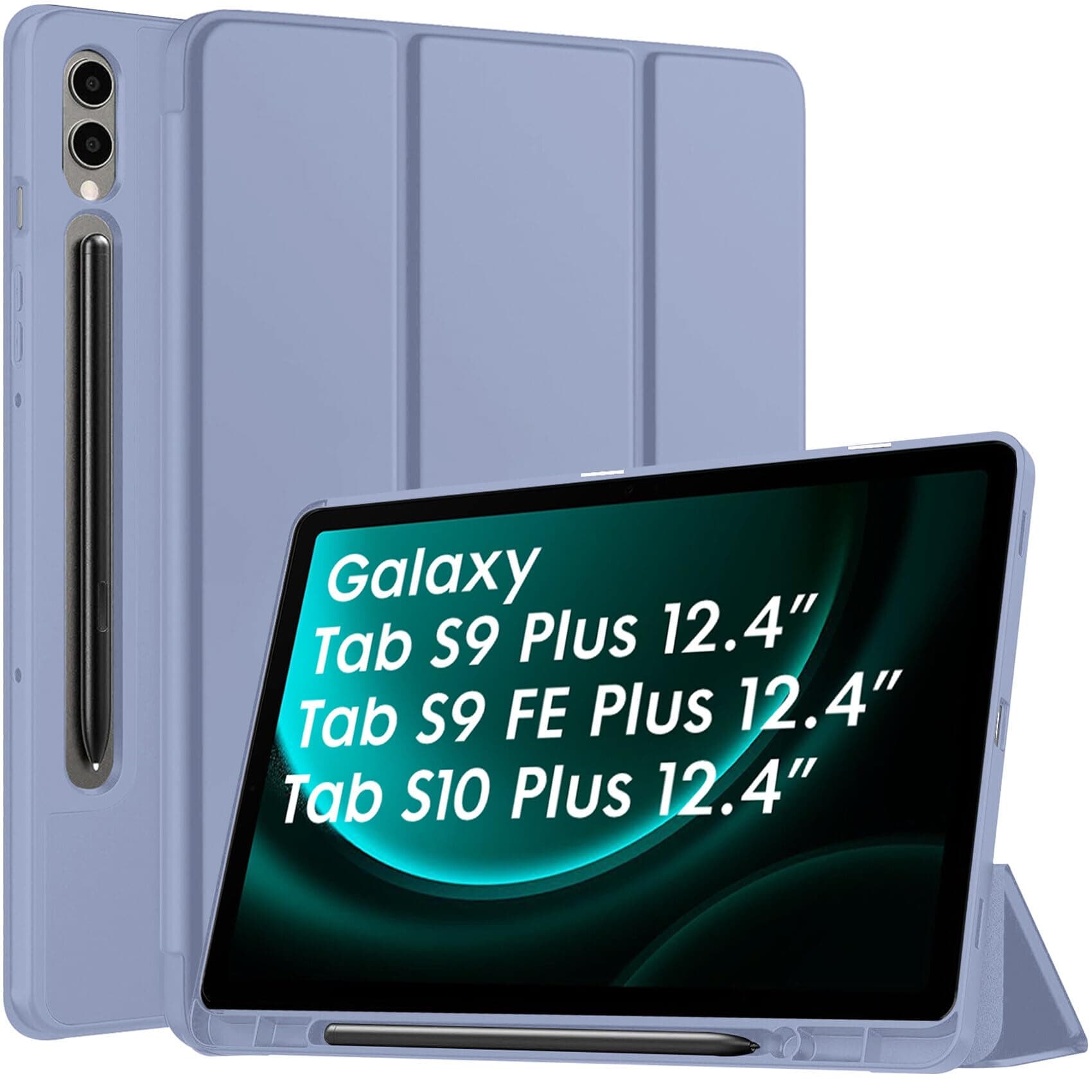 Cover for Samsung Galaxy Tab S9 FE+ / Tab S10 Plus/Tab S9 Plus 12.4 inch Cover Case with [S Pen Holder] for Samsung Tab S9 FE Plus / S9+ / S10+ Tablet Cover [Auto Sleep/Wake] - Lavender