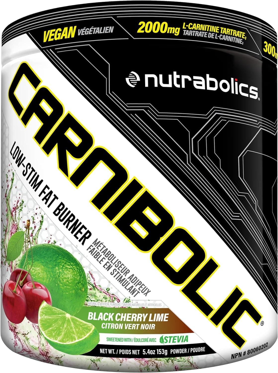 Nutrabolics Dietary Supplement Carnibolic Black Cherry/Lime 150g (30 Servings)