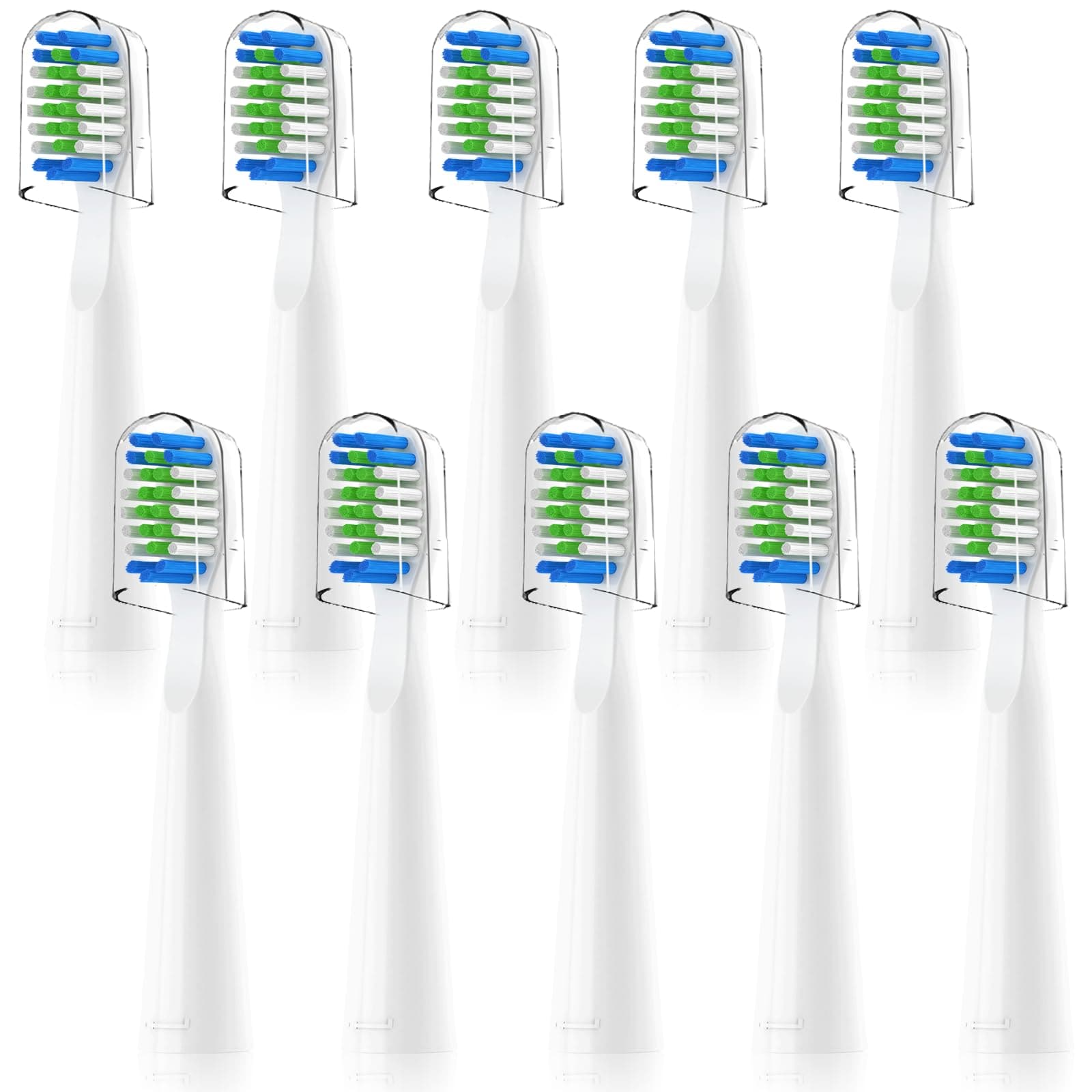 Compatible with Bitvae D2 Electric Toothbrush Replacement Heads, for Bitvae D2 Electric Toothbrush,10 Pack (White)