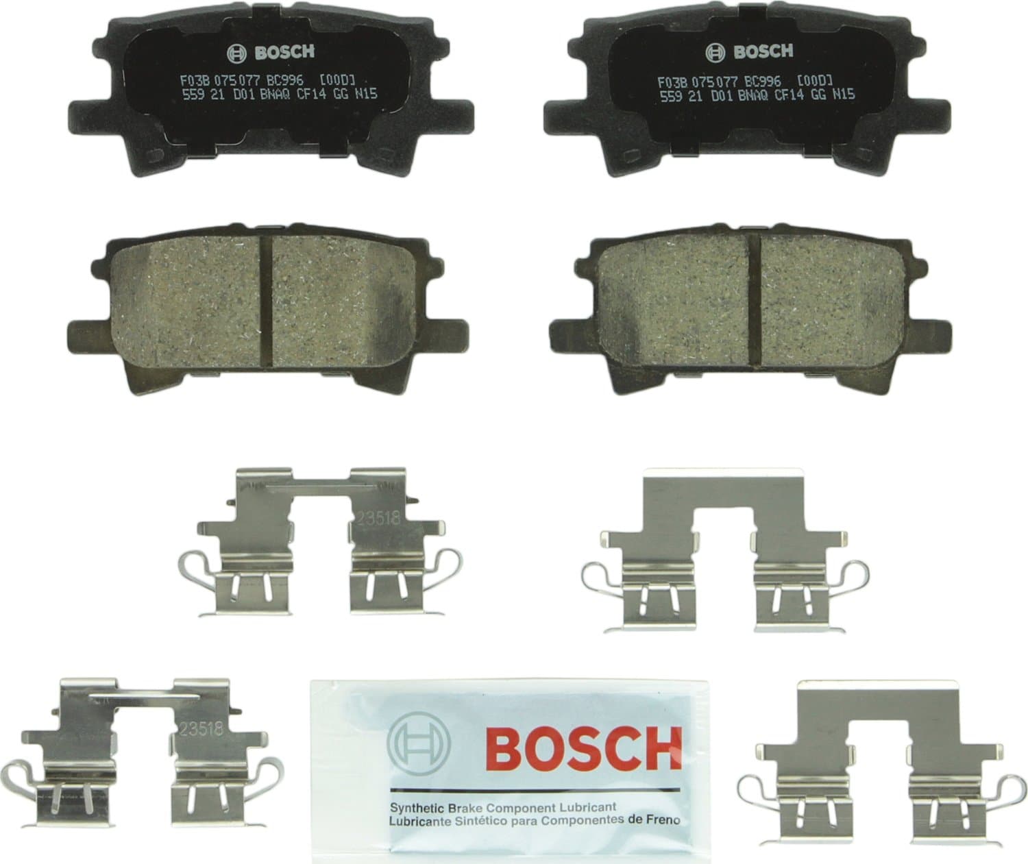 BC996 QuietCast Premium Ceramic Disc Brake Pad Set - Compatible with Select Lexus RX330, RX350, RX400h; Toyota Highlander; REAR