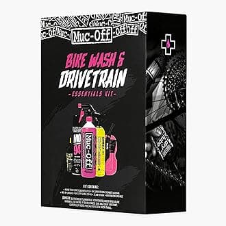 Muc-Off Bike Wash & Drivetrain Essentials Kit - Perfect to Clean, Protect Your Bicycle Drivetrain - Includes Cleaner, Lube and More