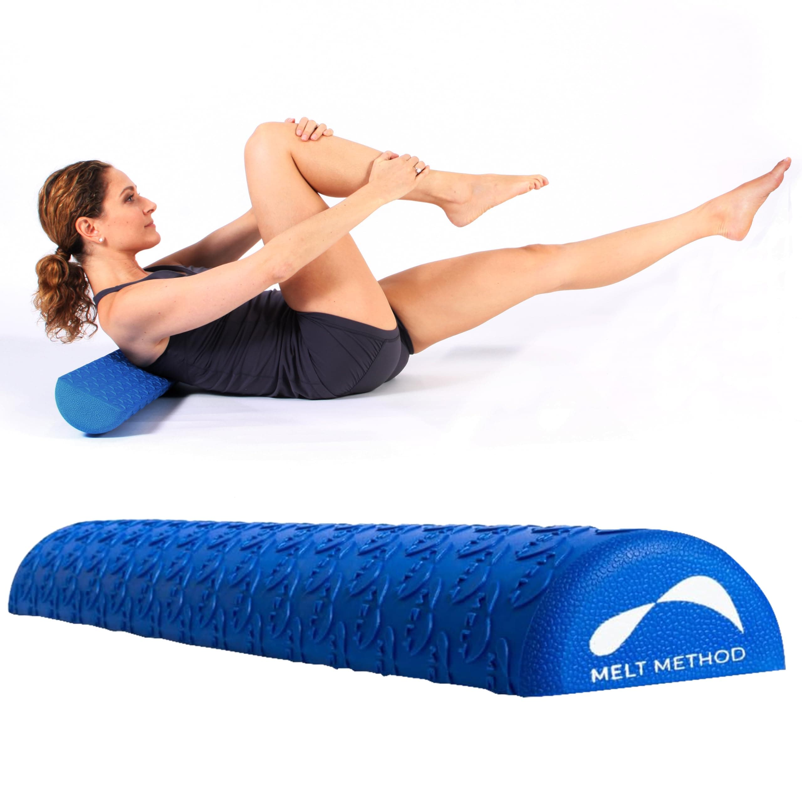 MELT Method 36 Inch Half Foam Roller for Back w/FasciaTherapy Technology - Low Density Soft Foam Roller for Physical Therapy - Half Round & Soft - Great for Pilates & Gentle Muscle Recovery