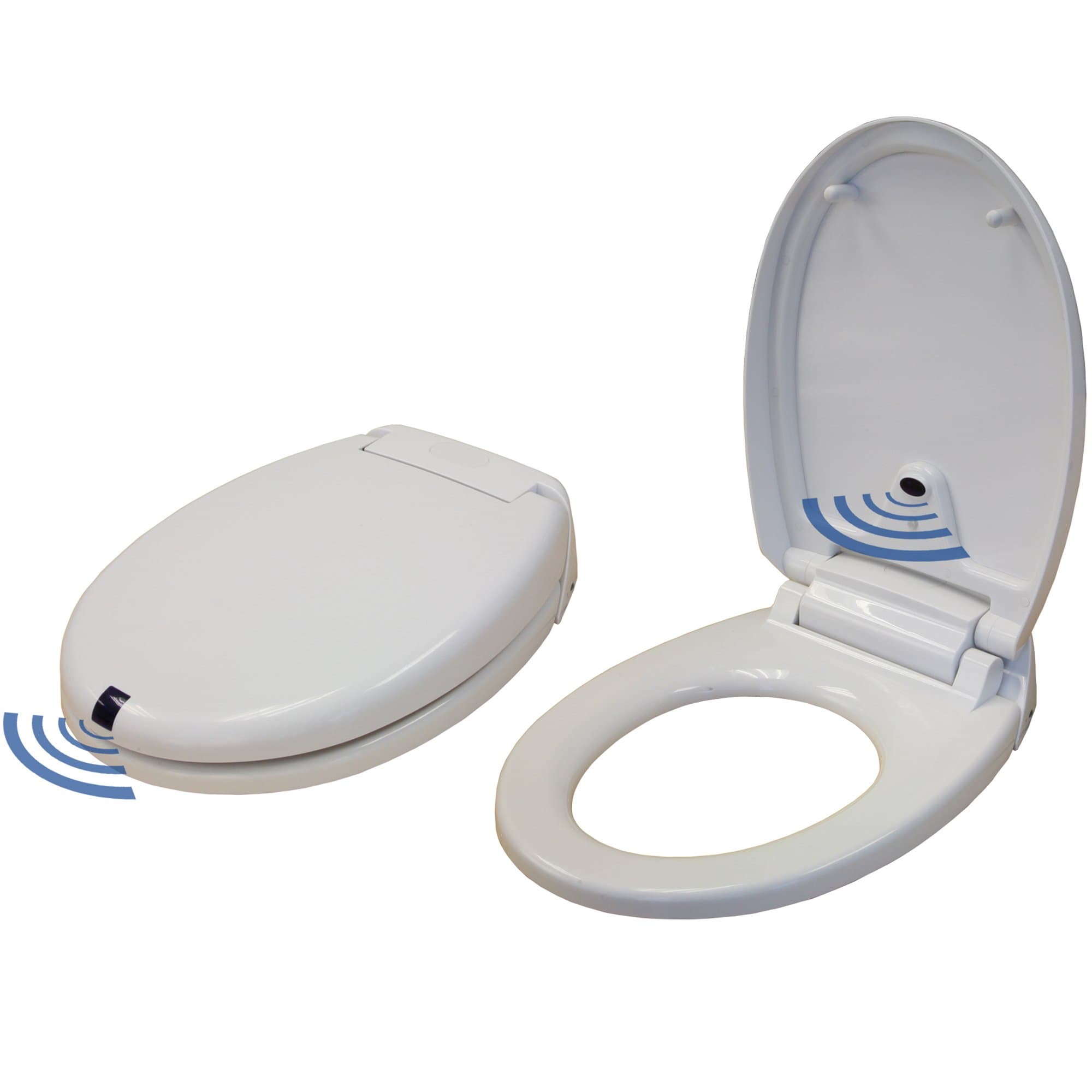 iTouchless Touch-Free Sensor Controlled Automatic Toilet Seat - Round Model, Off-White