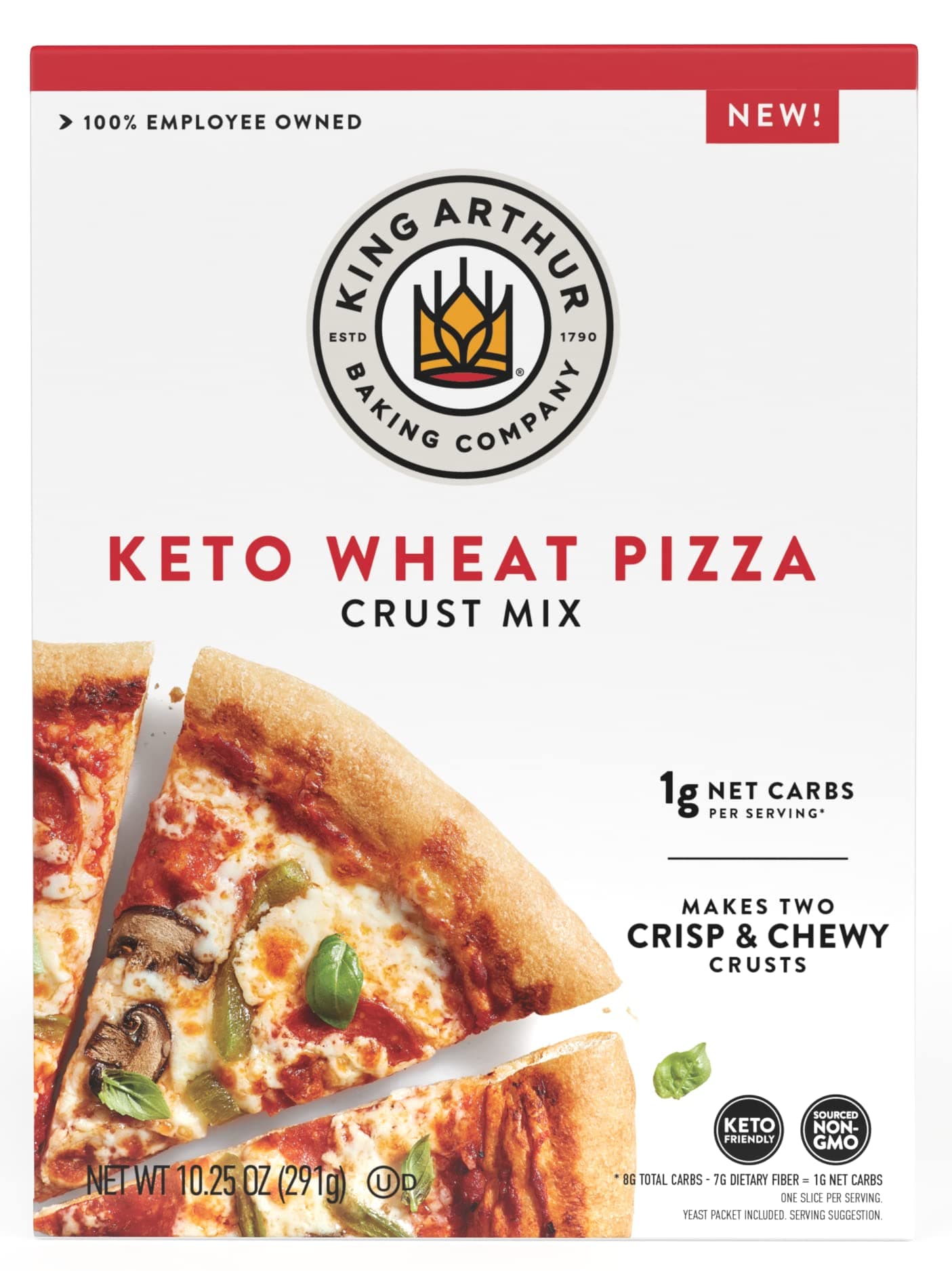 Baking Keto Pizza Crust Mix, 1g Net Carbs Per Serving, Low Carb & Keto Friendly, 291g (10.25 oz)