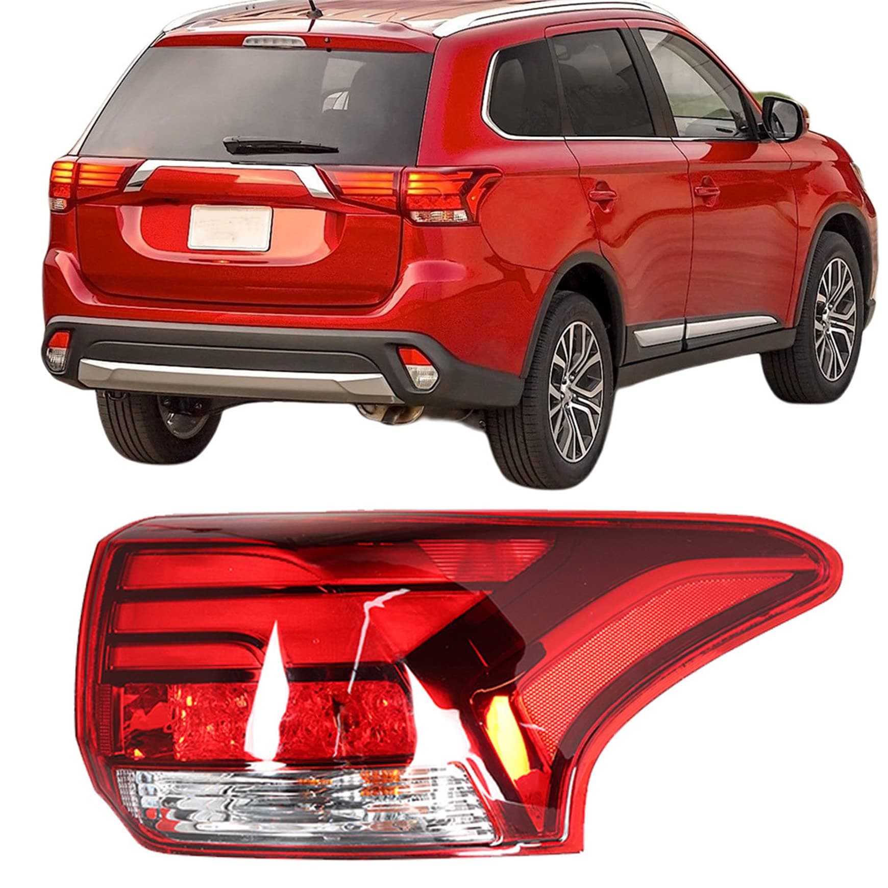 Silscvtt Passenger Side Outer Tail Light Assembly Replacement for Outlander 2016-2021 Right Rear Brake Tail Lamp 8330B178 MI2805108