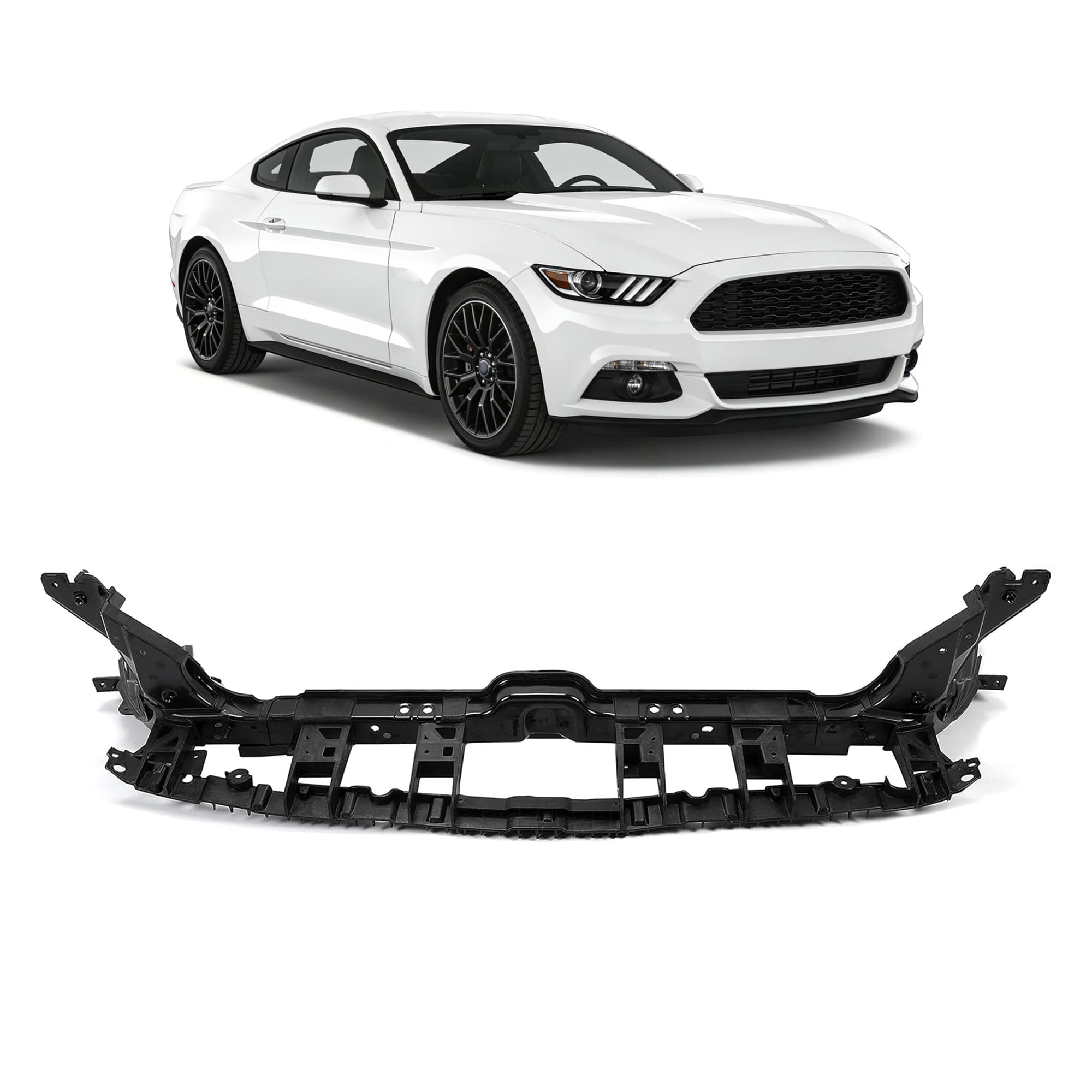 HECASA Black Radiator Support Compatible with 2015 2016 2017 Ford Mustang Replacement for FO1225227 FR3Z8A284A Upper Tie Bar