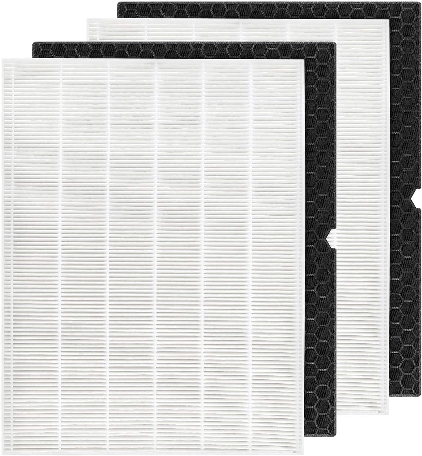 116130 Filter H HEPA Replacement Compatible with Winix 5500-2 Plasmawave Air Purifier and Winix AM80 Air Purifier - 2 HEPA and 2 Activated Carbon Filters Combo Pack