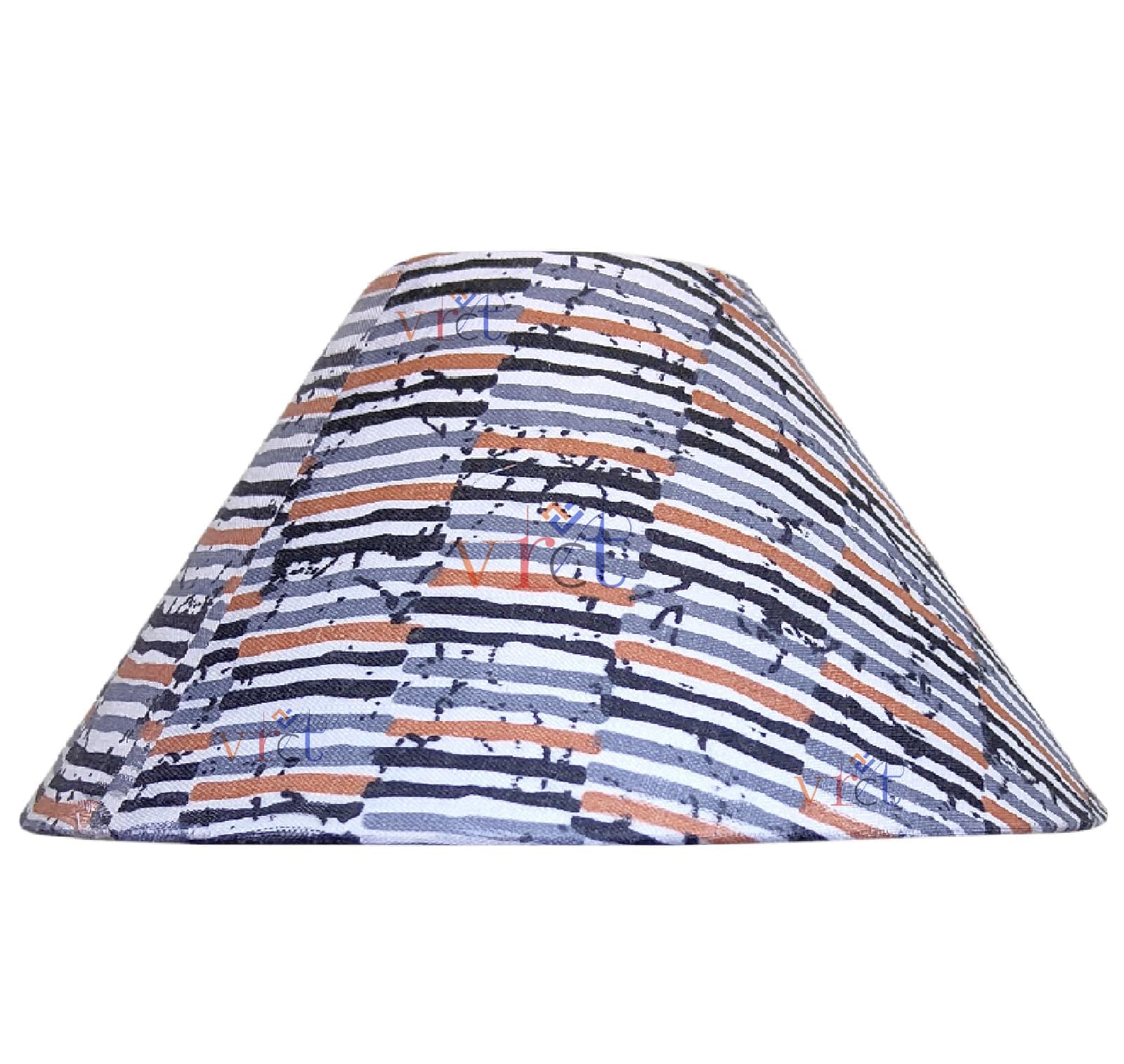 Improvhome 10" Round Plain White Orange Line Lamp Shade for Table