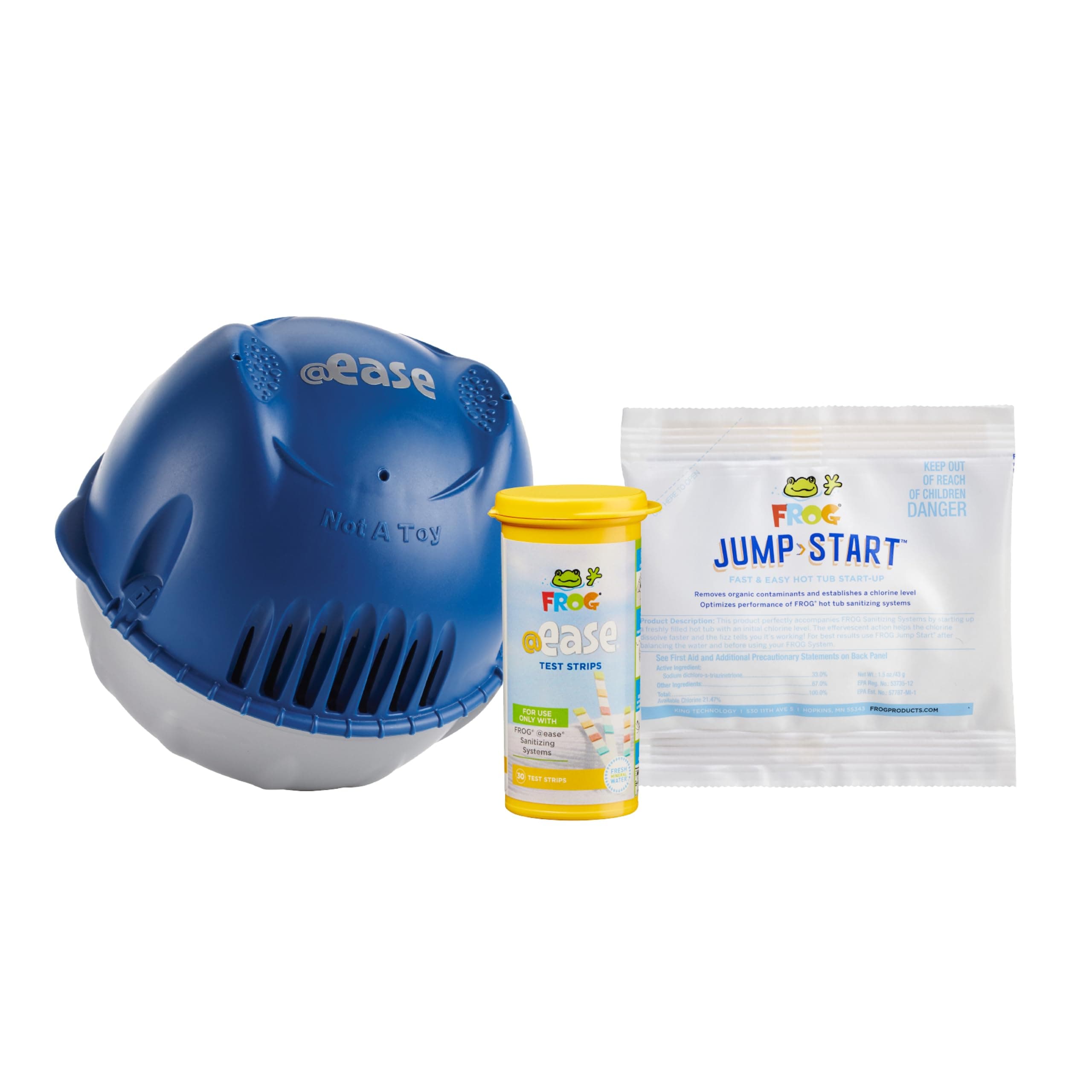 FROG @Ease Floating System for Hot Tubs - Quick & Easy Self-Regulating Hot Tub Sanitizer - Hot Tub Maintenance System with Sanitizing Minerals & SmartChlor Technology