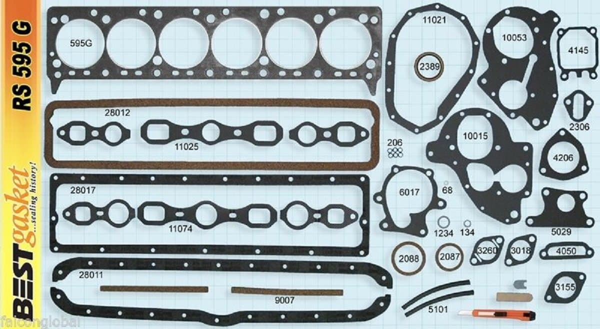 GMC 228 236 248 270 Full Engine Gasket Set/Kit BEST Head+Intake+Oil Pan 1939-62 (stock)
