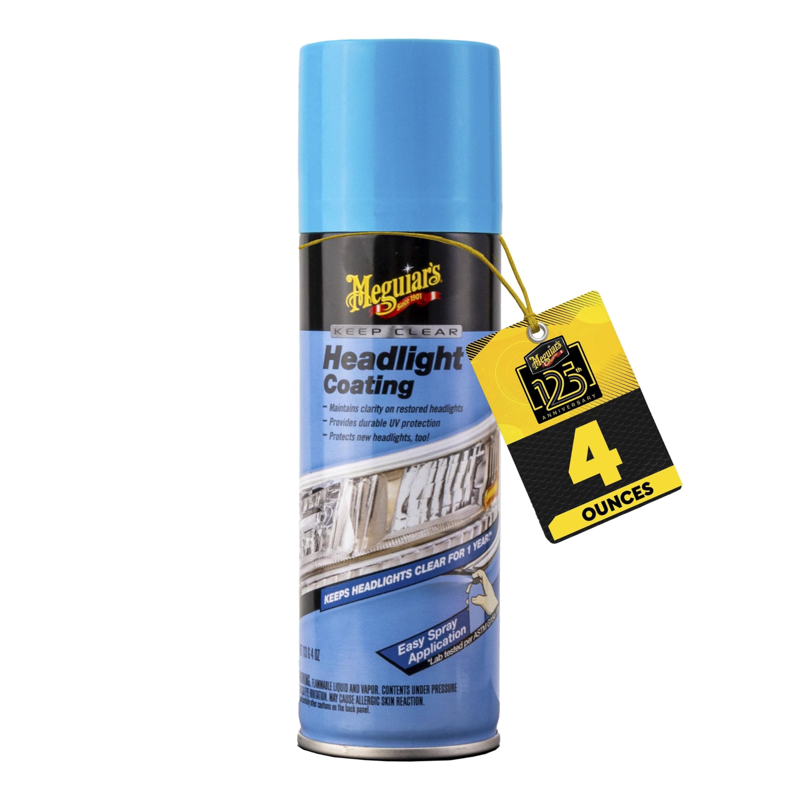 Meguiar's Keep Clear Headlight Coating, Maintain Like-New Clarity of Your Headlights with an Easy-to-Use Formula and UV Protection that Lasts All Year Long, 4 Ounce Aerosol