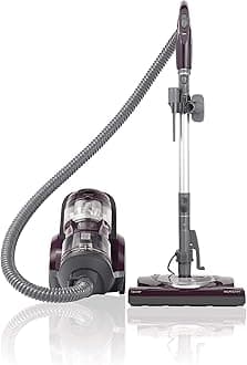 22614 Pet Friendly Lightweight Bagless Compact Canister Vacuum with Pet Powermate, HEPA, Extended Telescoping Wand, Retractable Cord and 2 Cleaning Tools-Purple