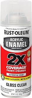 Rust-Oleum 271913 Acrylic Enamel 2X Spray Paint, 12 oz, Gloss Clear