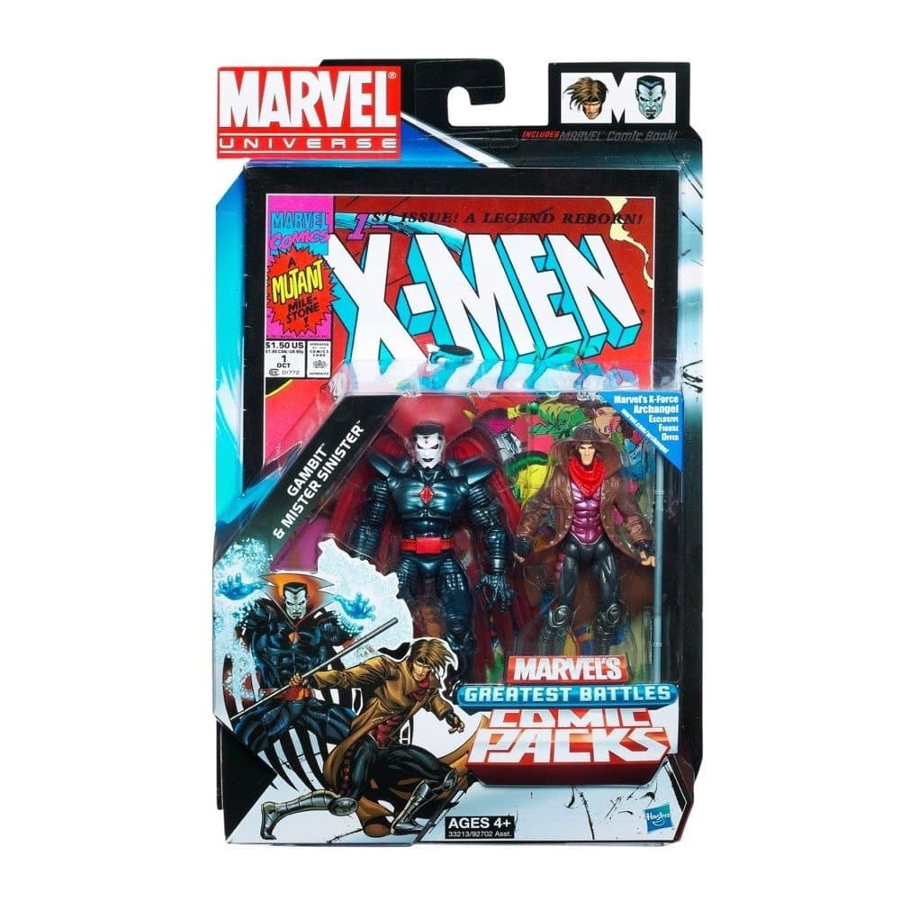 Marvel Universe Marvel`s Greatest Battles Comic Packs - Gambit and Mister Sinister Pack 4 Inches