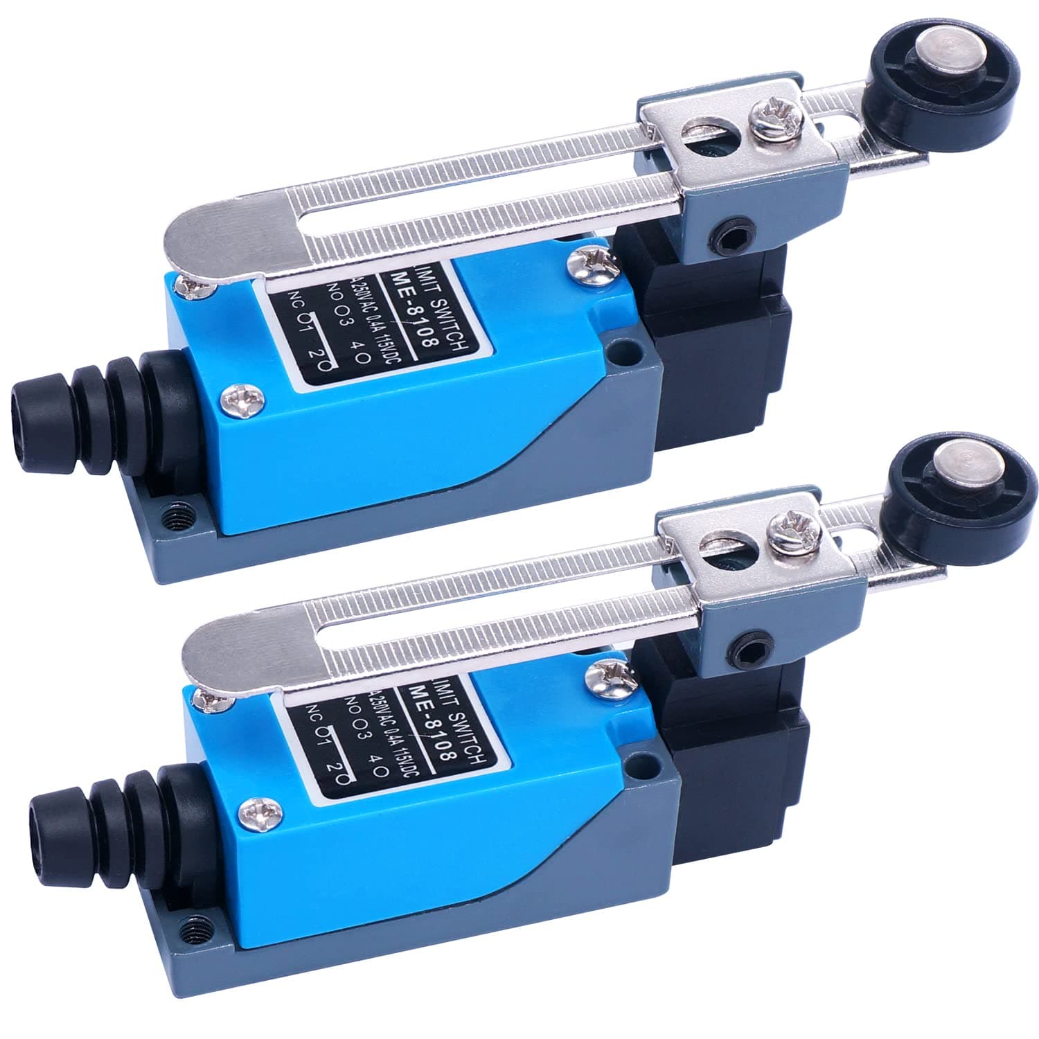– 2Pcs Limit Switch ME-8108 Adjustable roller lever Arm limit switch NC-NO CNC Mill Router ME-8108