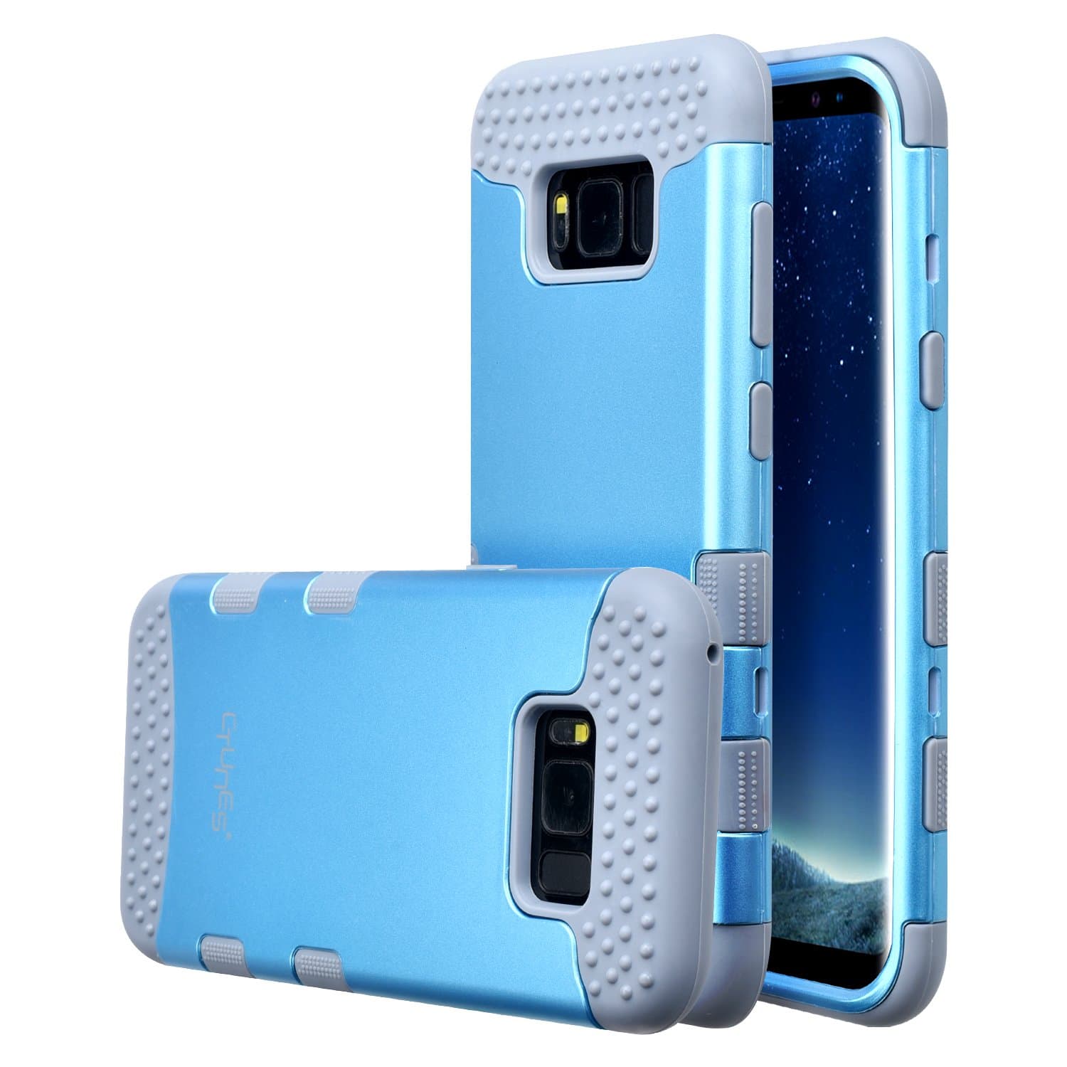 CTUNES Galaxy S8 Plus Case 3 in 1 Impact Defender Armor Cover Cases Full-Body Heavy Duty Protective Bumper Case Shockproof Hard PC Soft Silicone Combo Case for Samsung Galaxy S8 Plus Blue