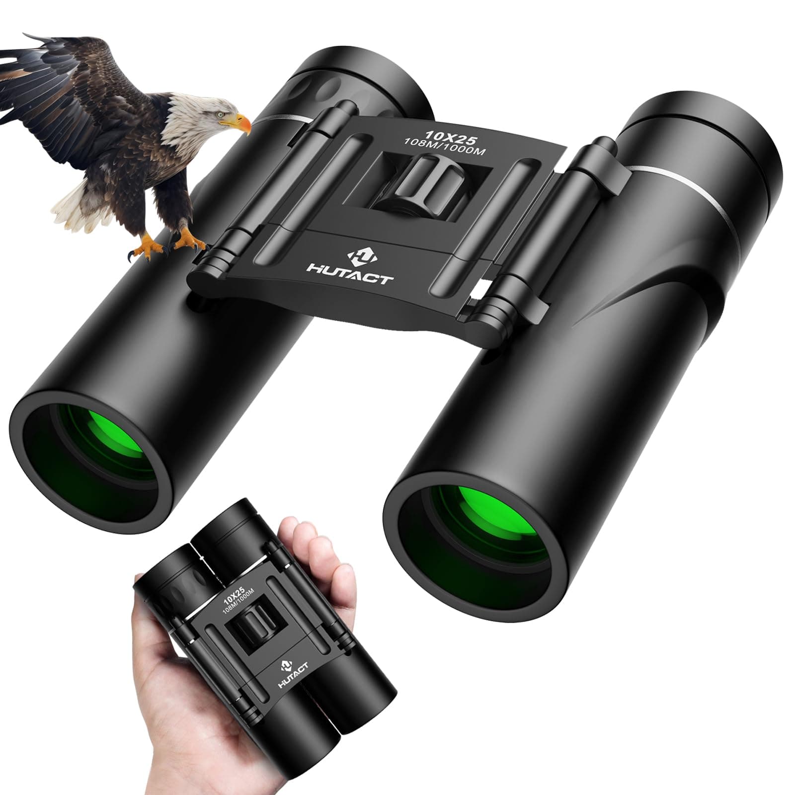 HUTACT 10x25 Small Lightweight Binoculars