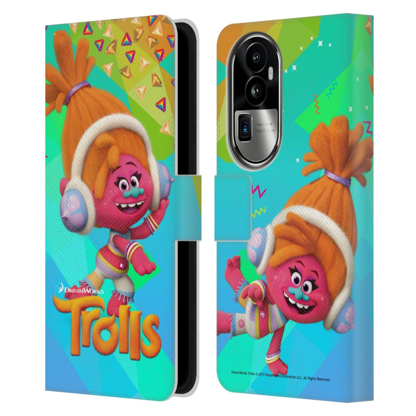 Head Case Designs Officially Licensed Trolls DJ Suki Snack Pack Leather Book Wallet Case Cover Compatible With Oppo Reno10 Pro+