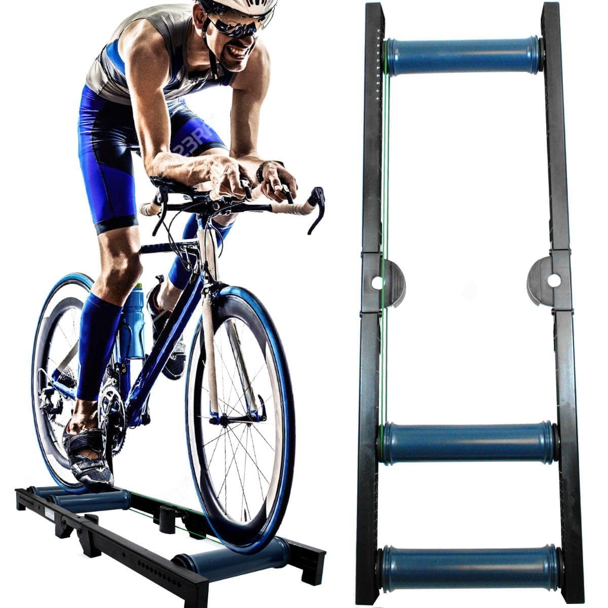 Pro-X Indoor Bike Roller Trainer - Light & Strong Composite Frame - 5 Year Warranty