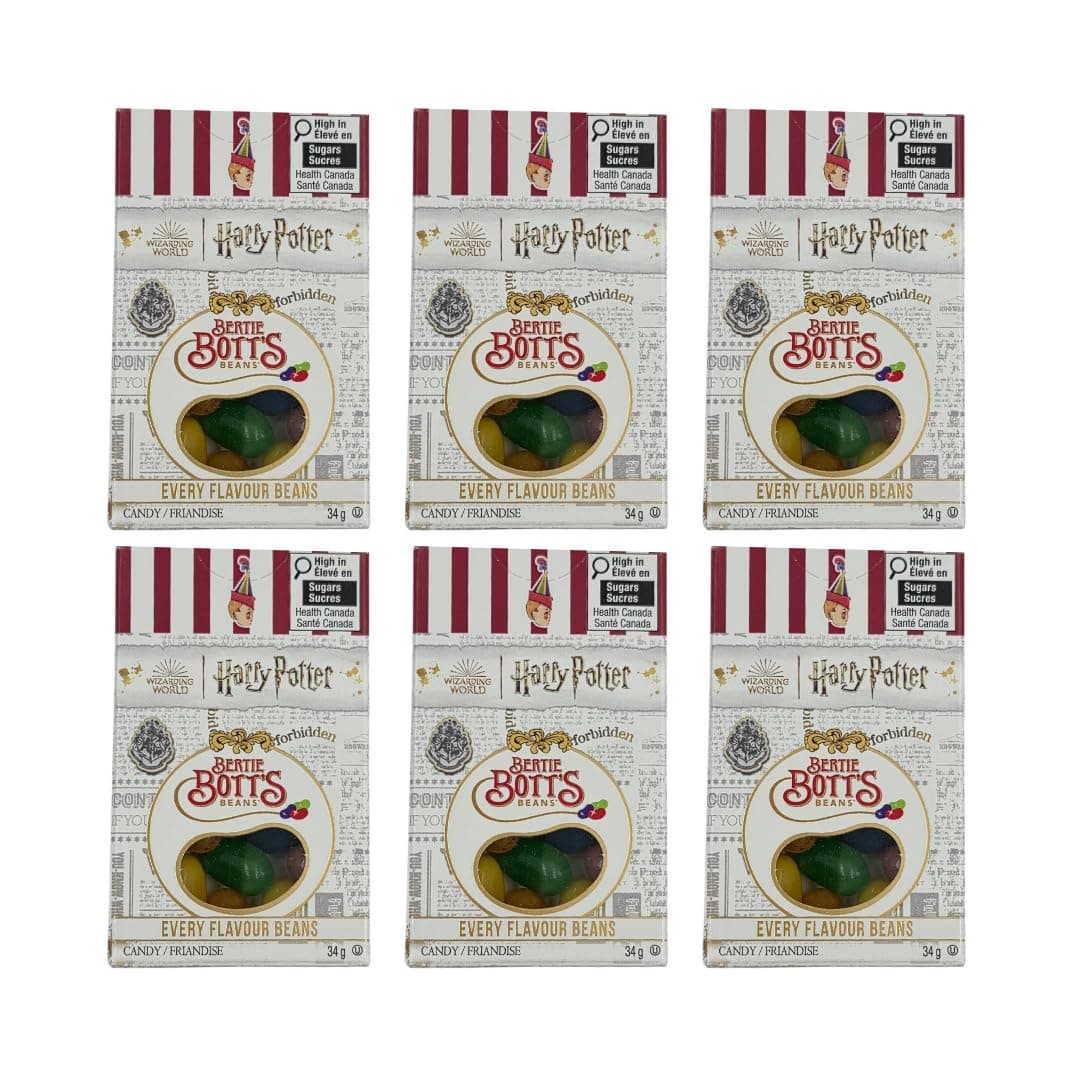 Harry Potter Bertie Botts Every Flavor Beans, 1.2oz boxes ~ 6 Pack