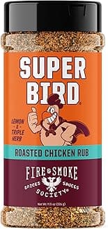 Fire & Smoke Society Super Bird Poultry Seasoning | BBQ Seasoning for Smoking and Grilling Meat | Poultry, Chicken, Turkey, Dry BBQ Rubs and Spices | Paprika, Coriander, Thyme, Oregano, Lemon | XL 11.5 oz