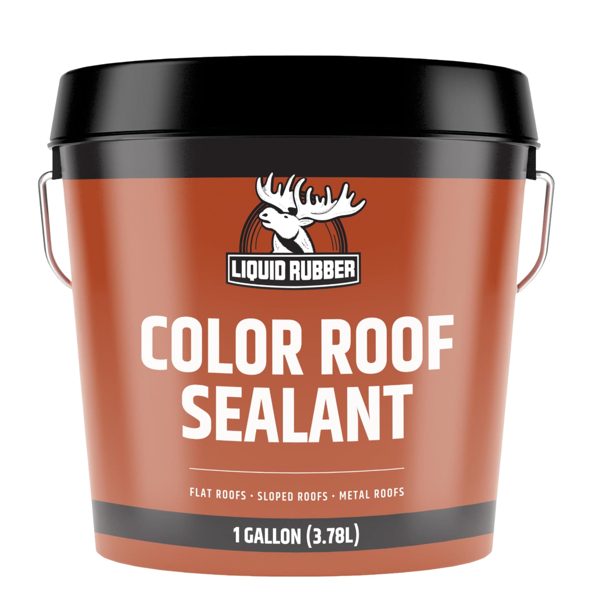 Liquid Rubber Color Roof Sealant- Elastomeric Waterproof Coating for Flat, Low-Slope & Metal Roofs, Flexible UV-Stable Membrane, Barn Red, 1 Gallon