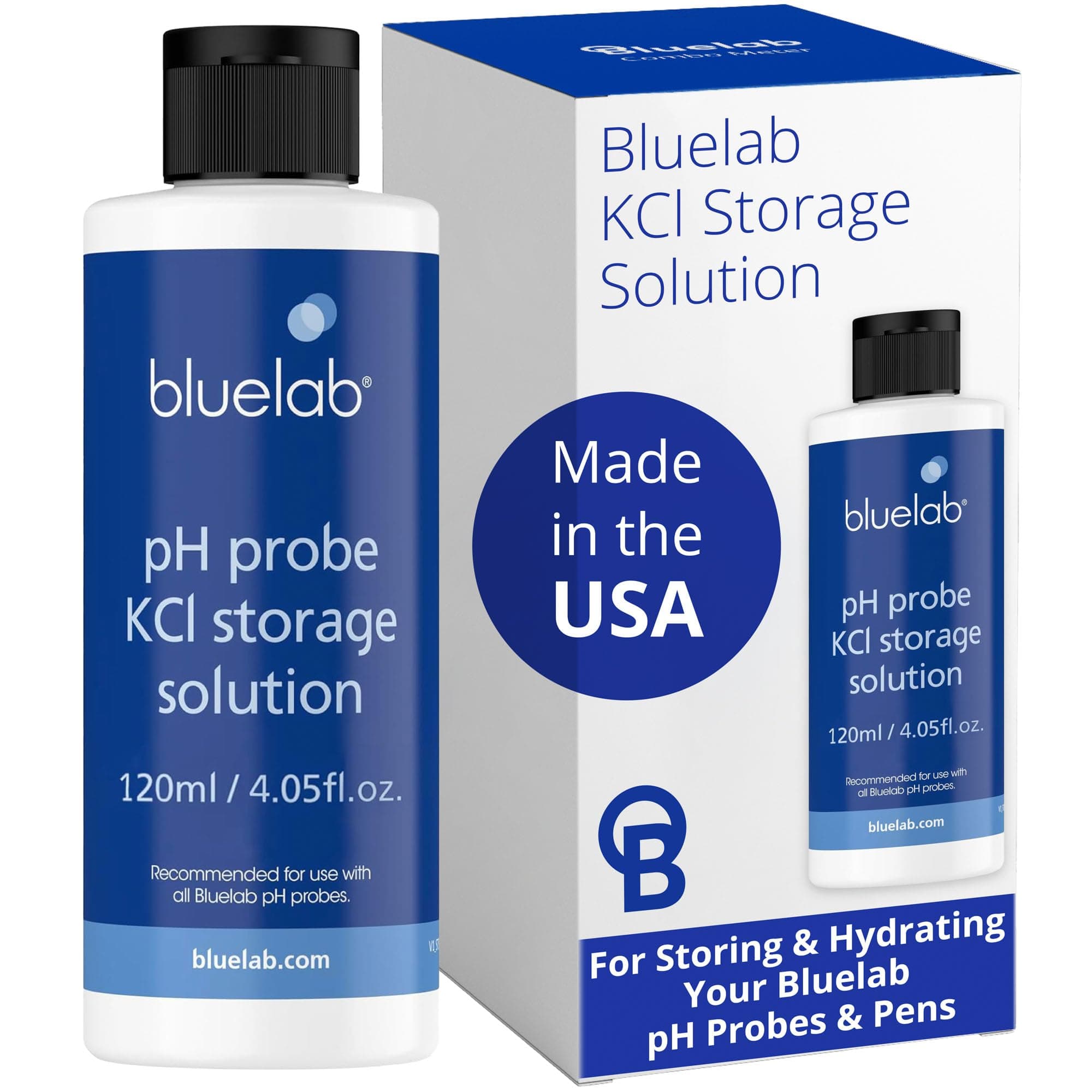 Bluelab STSOL120 KCL Storage Solution 120ml pH Probe and Pen, Maintain Meters Used for Water, Soil, and Hydroponic System or Indoor Plant Grow