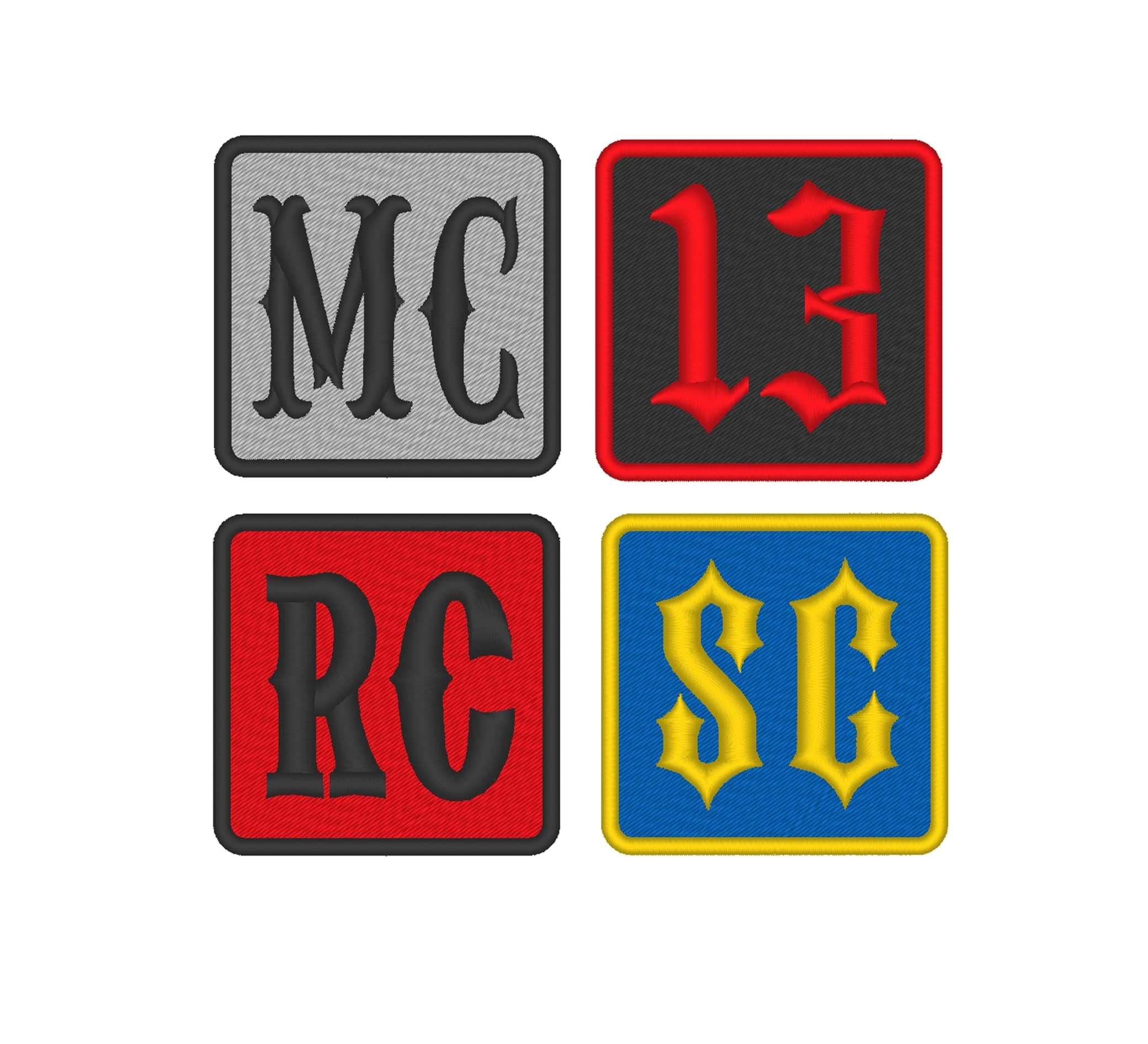 Custom Embroidered Biker MC Patch - Motorcycle Vest RC SC 13 Patches