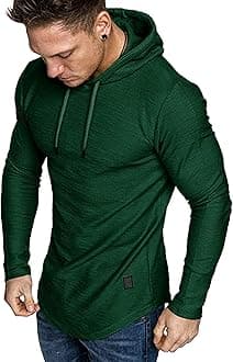 Mens Fashion Athletic Hoodies Sport Sweatshirt Solid Color Fleece Pullover