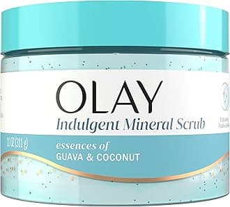 Body Indulgent Mineral Scrub, Skin Exfoliating & Massaging Pearls, Nourishing Soft & Gentle Formula, Renewing BHA, Vitamin B3 Complex, Luxurious Fragrances, Coconut & Guava Scent, 11 oz