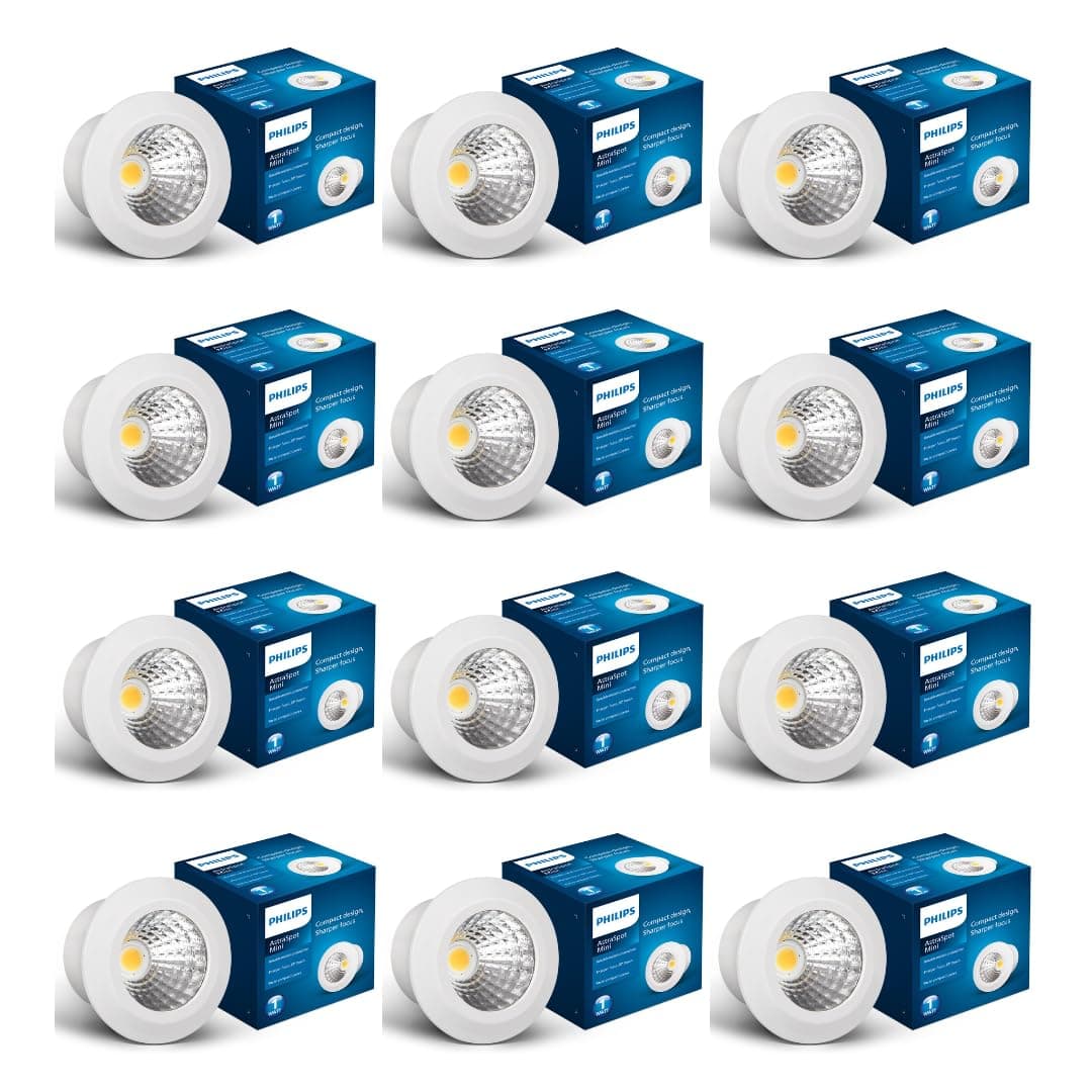 PHILIPS Led Cob Spotlight|Astramini Spotlight For Display|Premium & Compact Display Light With 1 Inch Cutout|Cool Day Light,Pack Of 12