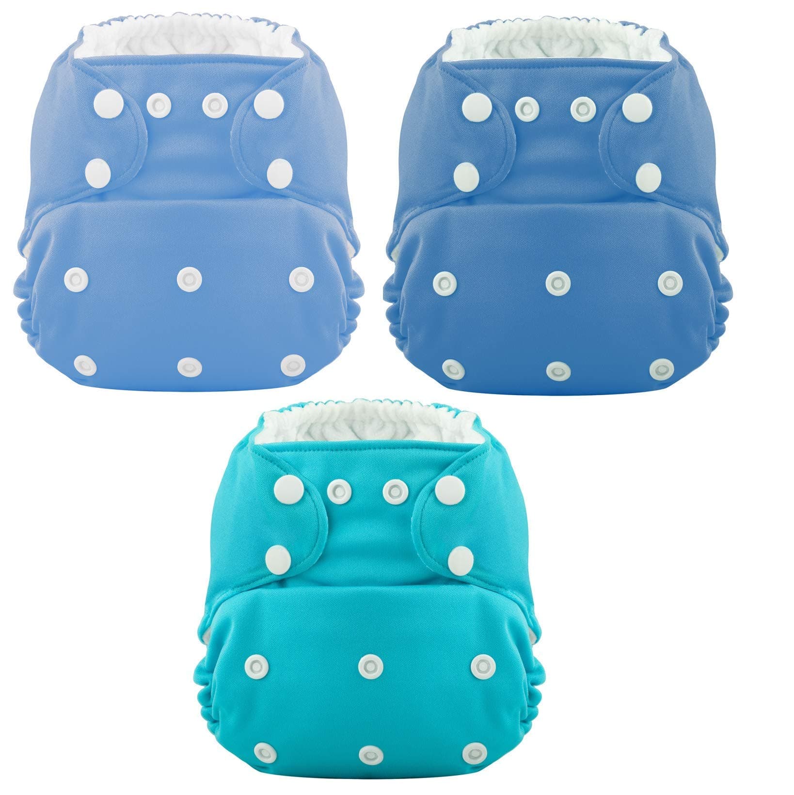 Hero 3-Pack Pocket Cloth Diapers with ONE Active Wick Microfiber Insert Each (3-Pack Boy with Trim Inserts)
