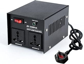 Voltage Converter Transformer 110V/120V/220V/240V Power Step Up/Down Transformer Converter with Resettable Circuit Breaker Protection Universal Socket Household Compact (300, Watts)