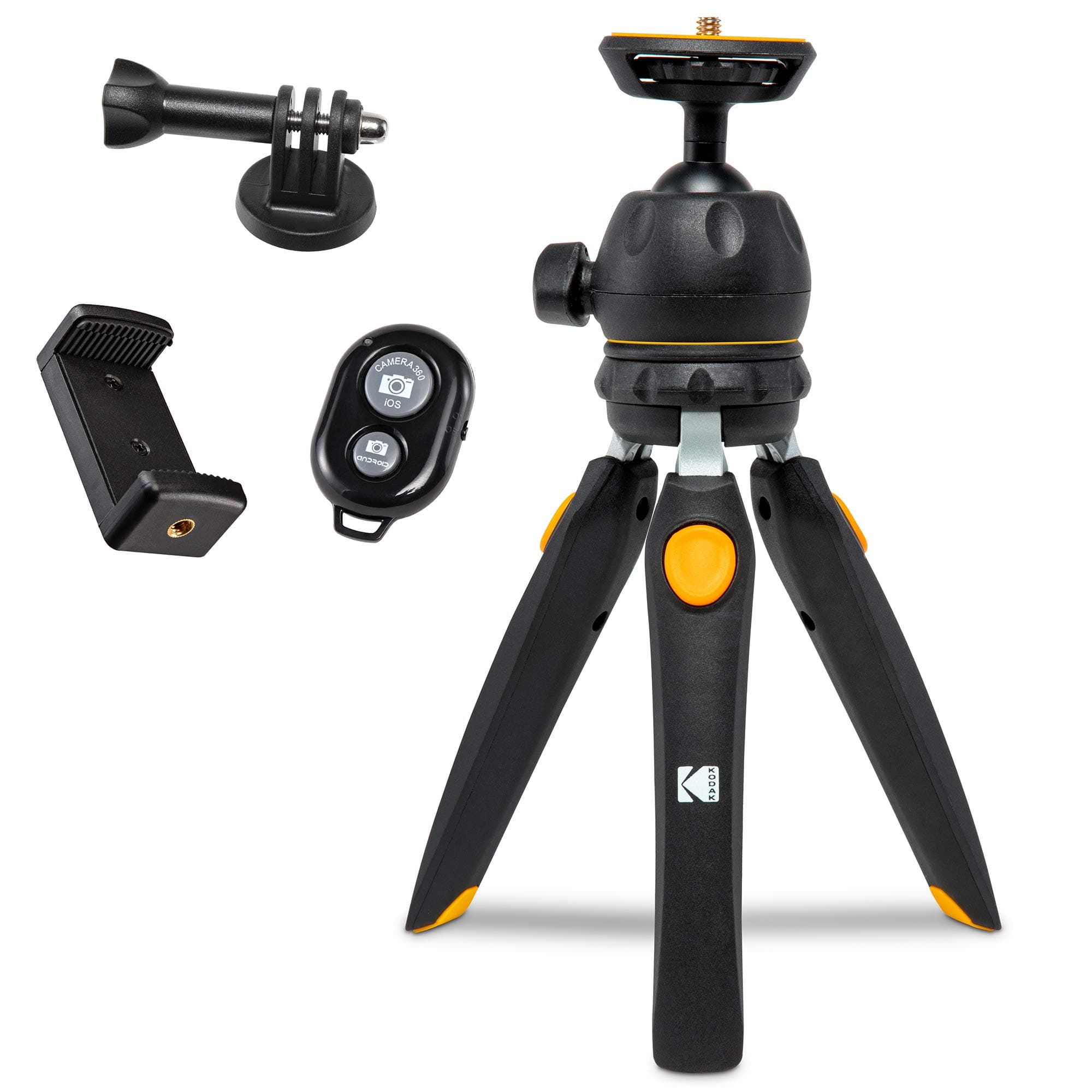Kodak PhotoGear Mini Adjustable Tripod with Remote, Black